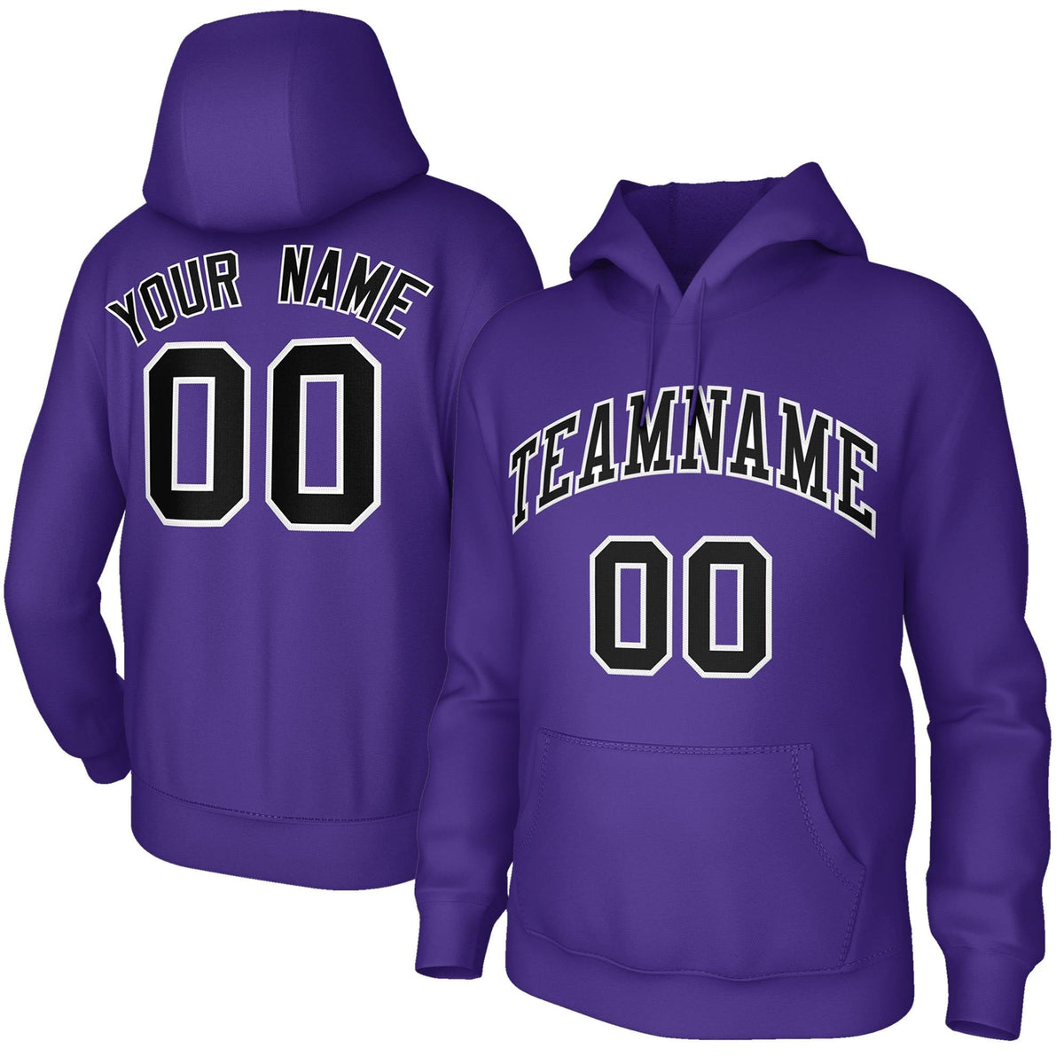 Custom Classic Style Hoodie Fashion Purple Athletic Pullover Sweatshirt| KXKSHOP