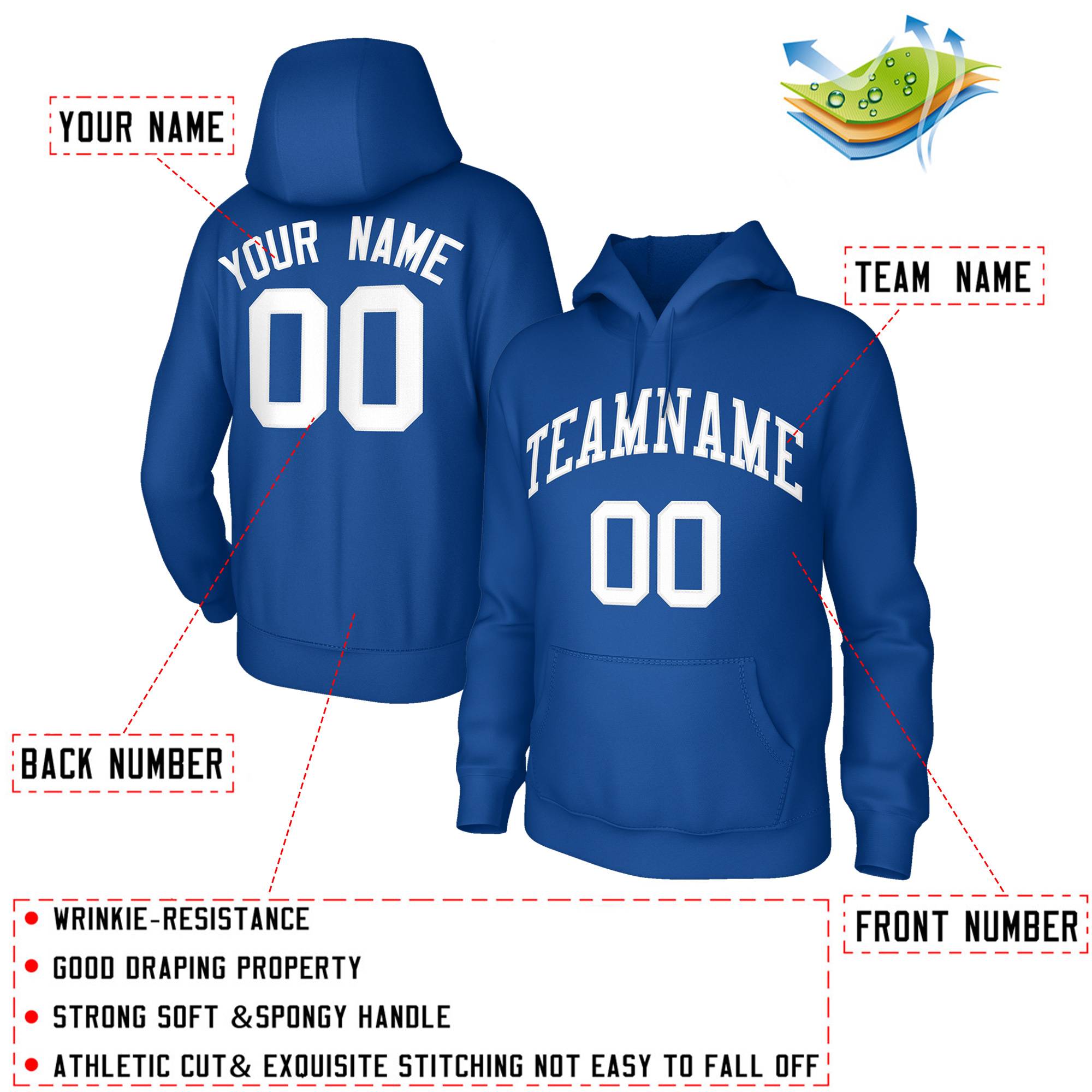 Custom Classic Style Hoodie Fashion Royal Athletic Pullover Sweatshirt| KXKSHOP