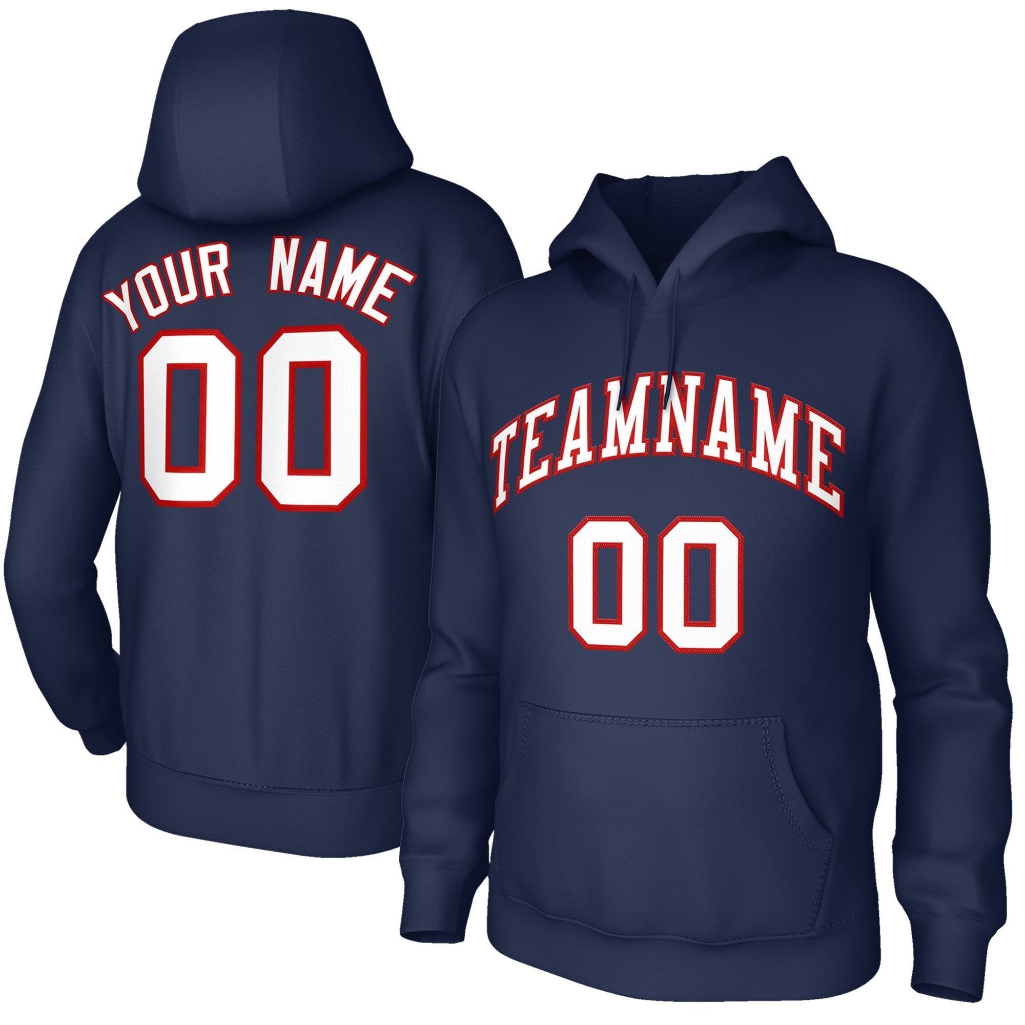 Custom Classic Style Navy Blue Hoodie Fashion Athletic Pullover Sweatshirt| KXKSHOP