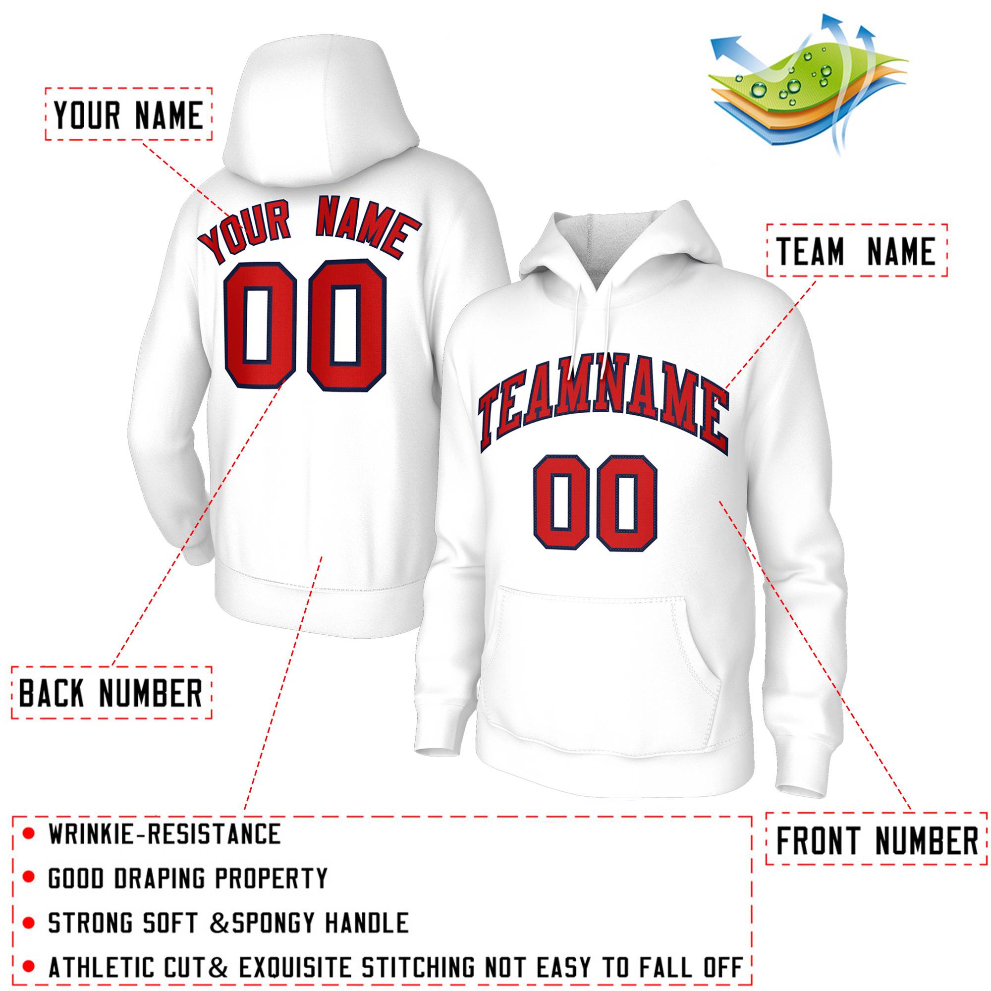 Custom Classic Style Hoodie Fashion Athletic White Pullover Sweatshirt| KXKSHOP