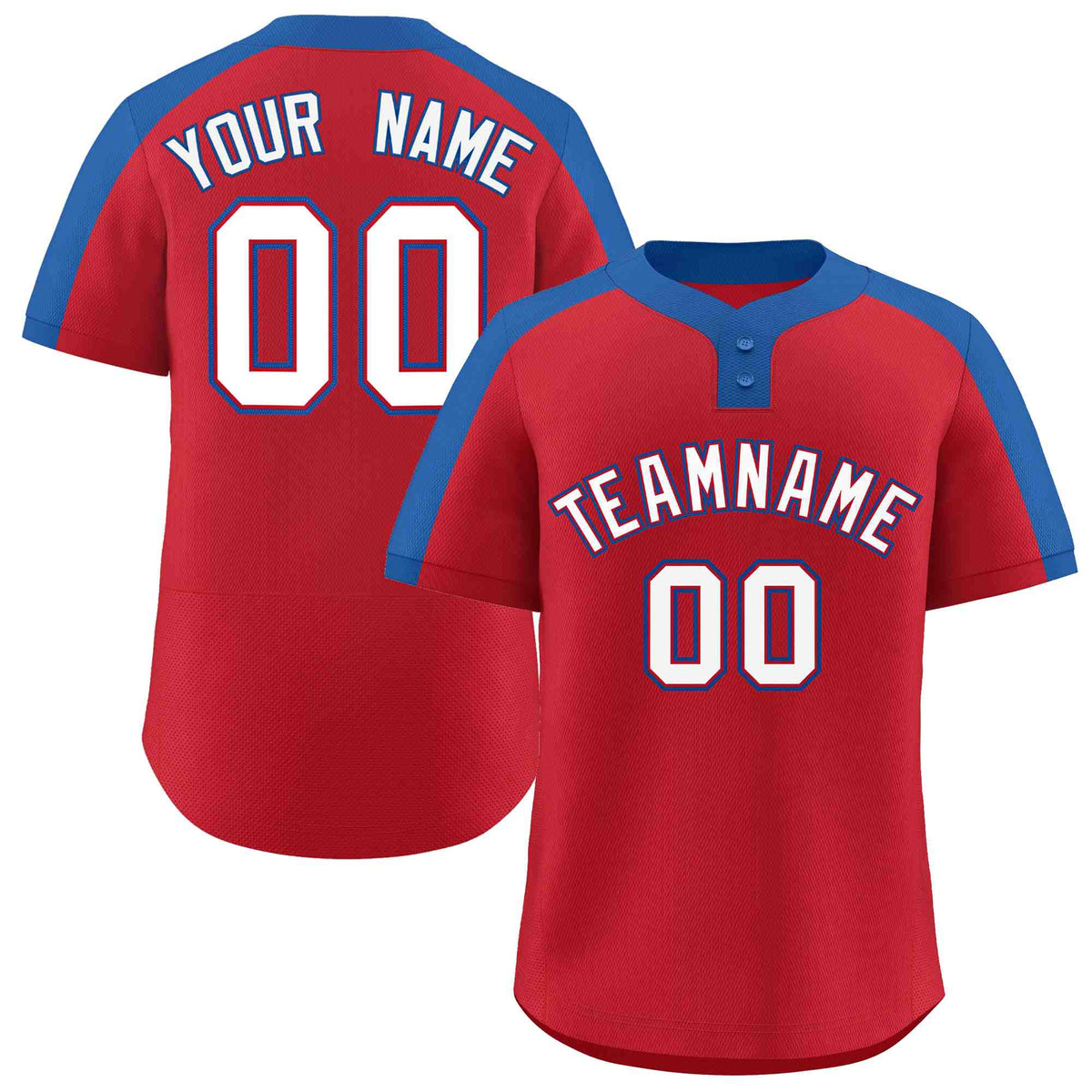 Custom Red White-Red Classic Style Authentic Two-Button Softball Jersey