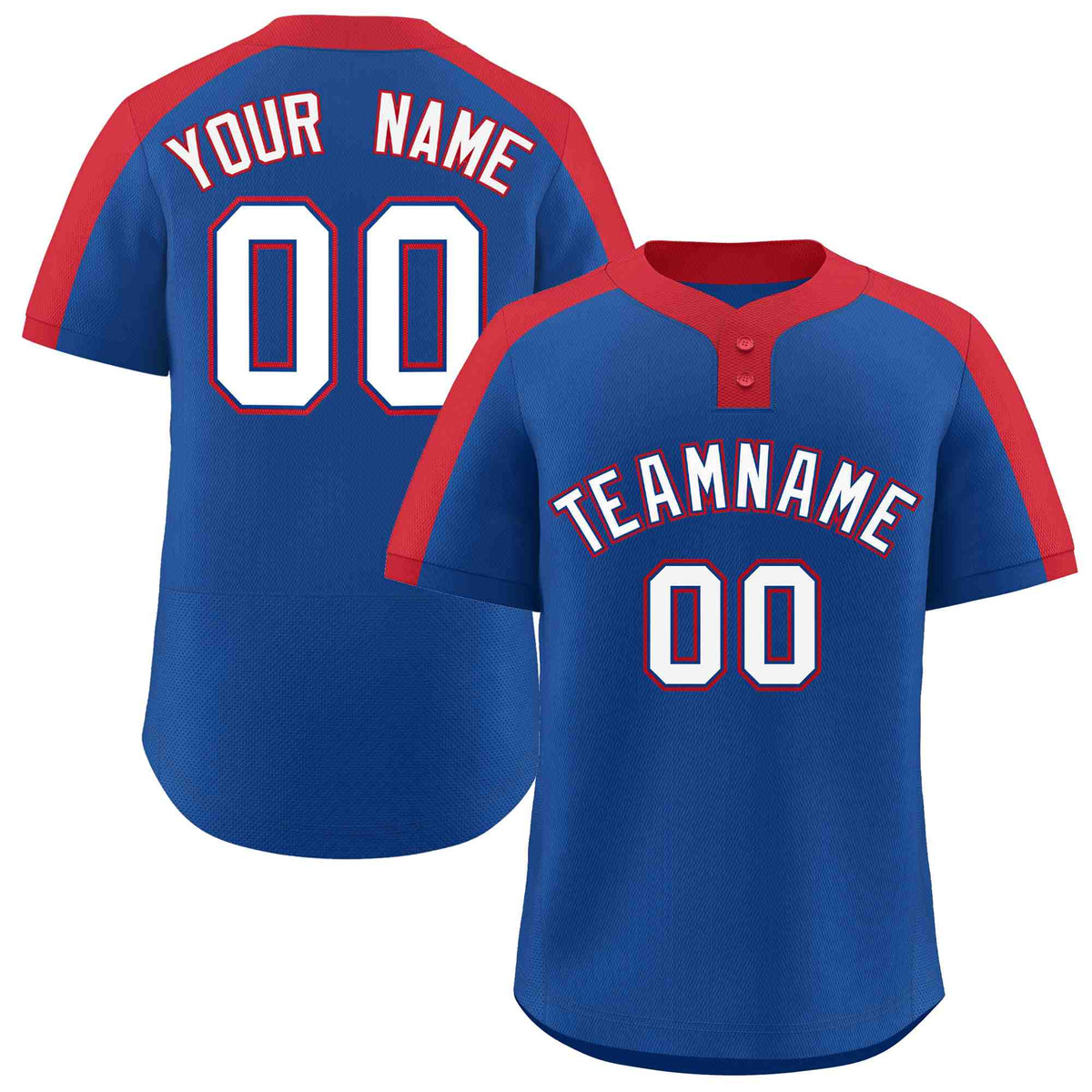 Custom Royal White-Royal Classic Style Authentic Two-Button Softball Jersey