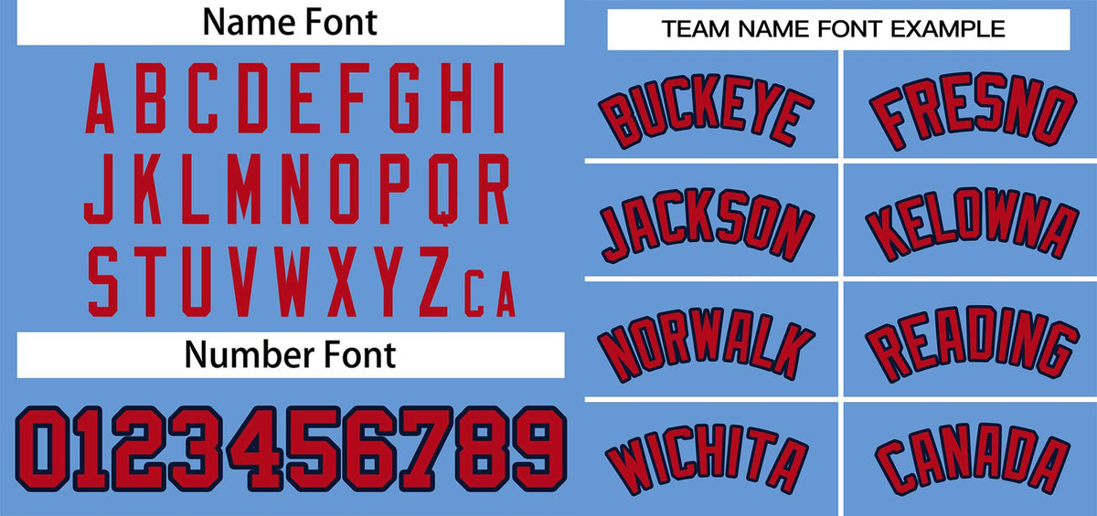 Custom Light Blue Red-Navy Classic Style Authentic Two-Button Softball Jersey