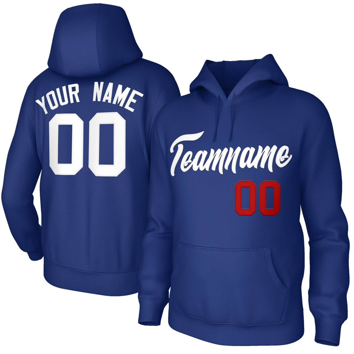 Custom Stitched Royal White Classic Style Sweatshirt Pullover Hoodie| KXKSHOP