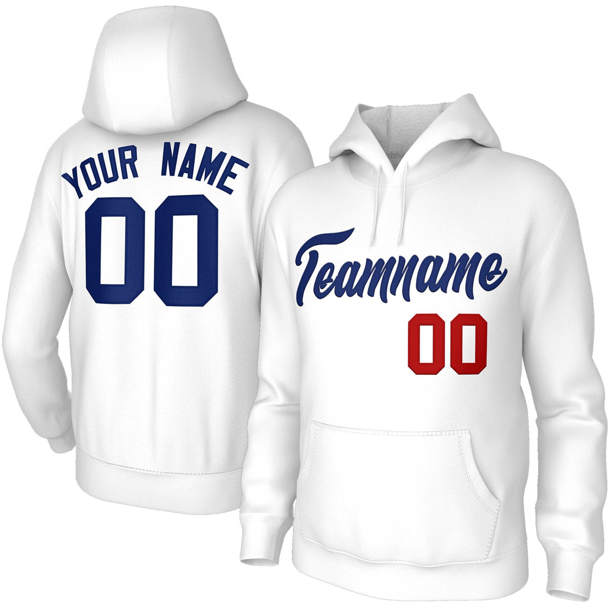 Custom Stitched White Royal Classic Style Sweatshirt Pullover Hoodie| KXKSHOP