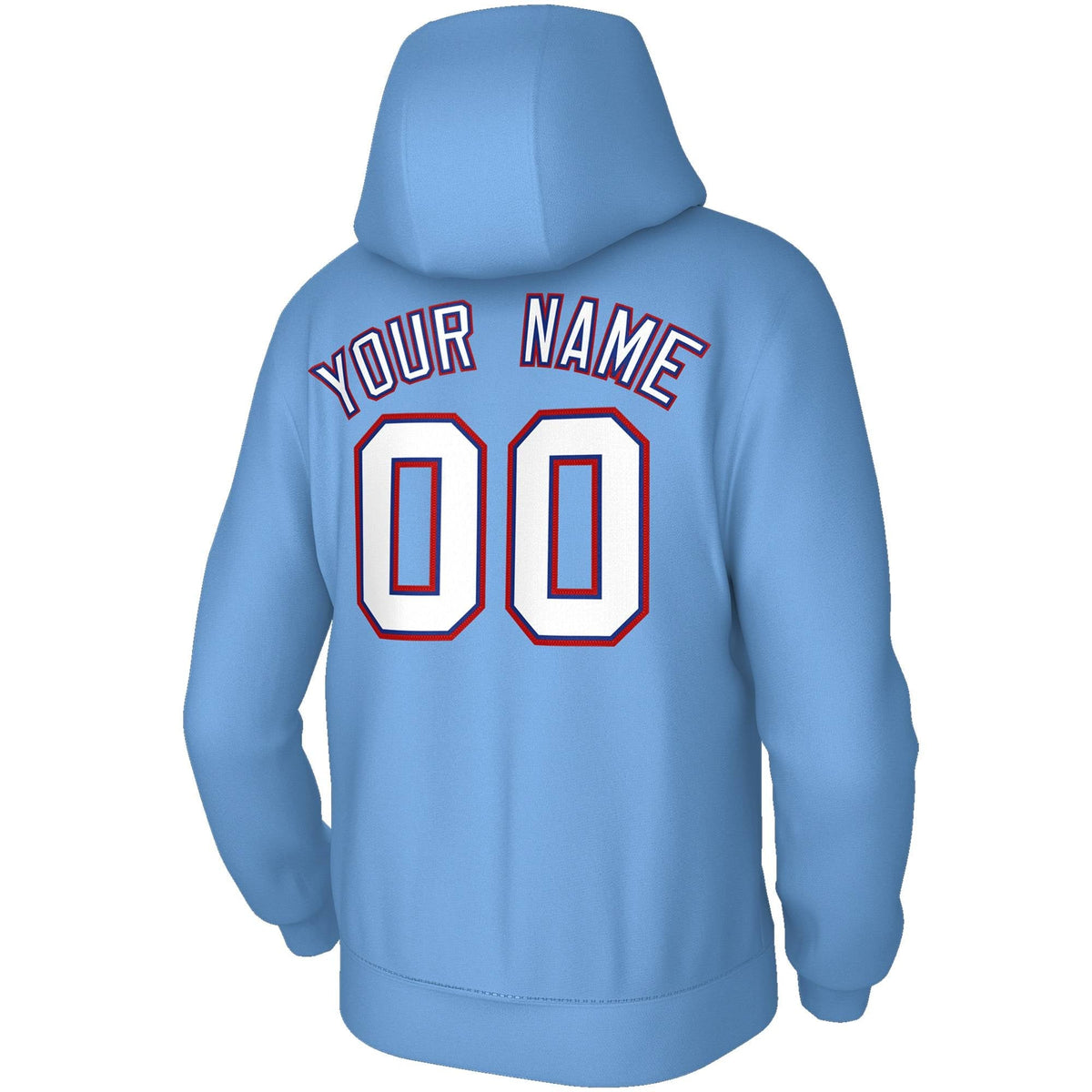 Custom Stitched Powder Blue White-Red Classic Style Sweatshirt Pullover Hoodie| KXKSHOP
