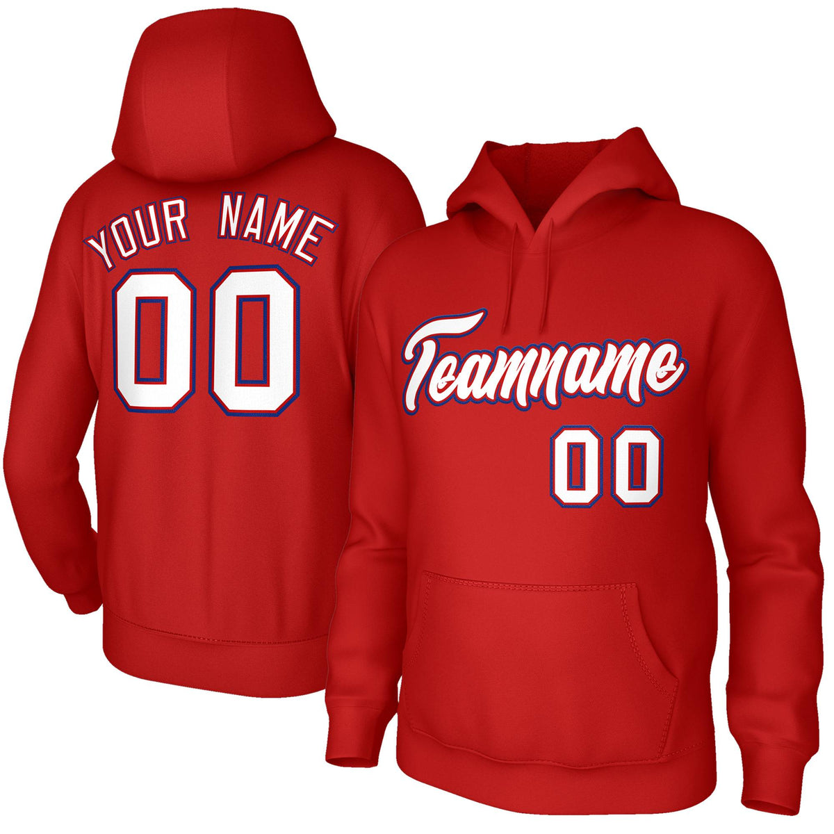 Custom Stitched Red White-Red Classic Style Sweatshirt Pullover Hoodie| KXKSHOP