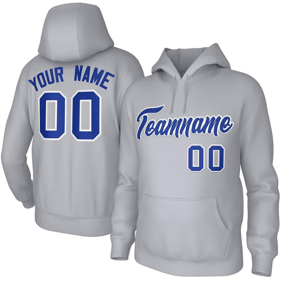Custom Stitched Gray Royal-White Classic Style Sweatshirt Pullover Hoodie| KXKSHOP