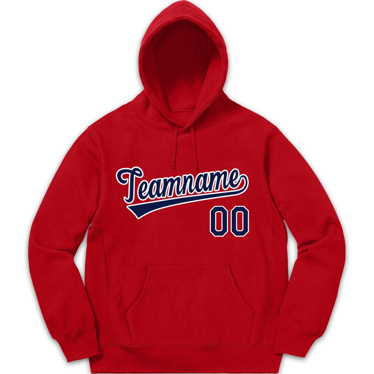 Custom Red Navy-White Classic Style Uniform Pullover Fashion Hoodie Sweatshirt| KXKSHOP