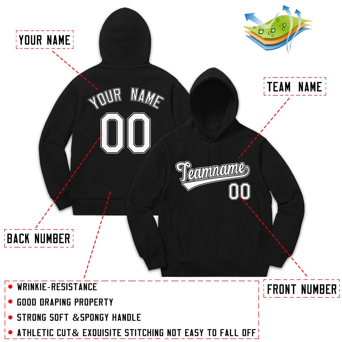 Custom Black Gray-White Classic Style Sweatshirt Fashion Hoodie Uniform| KXKSHOP