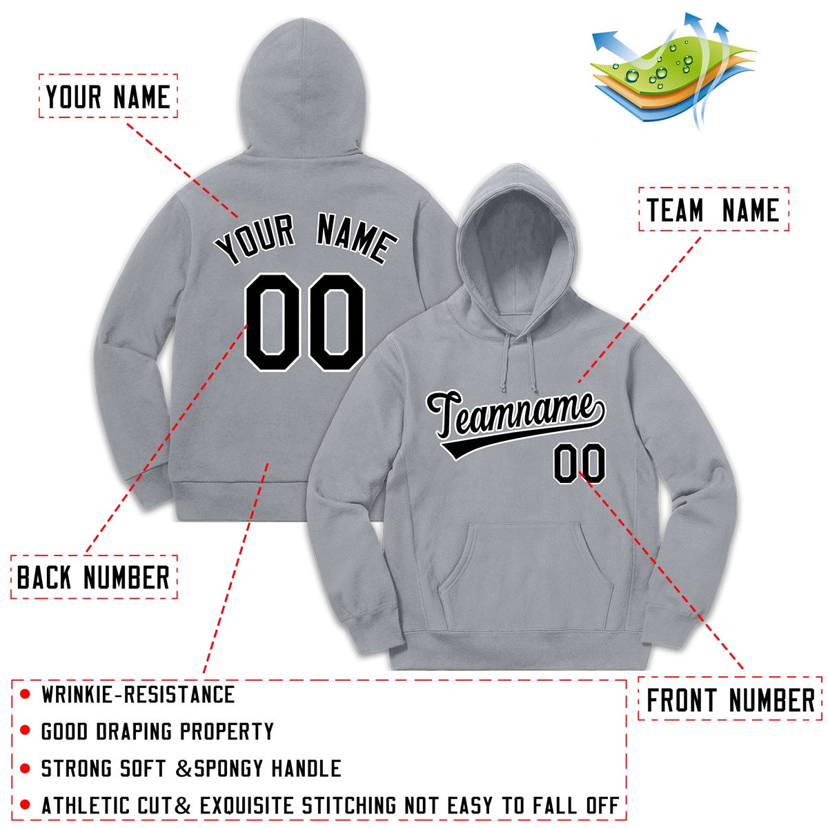 Custom Gray Black-White Sport Classic Style Sweatshirt Fashion Hoodie Uniform| KXKSHOP