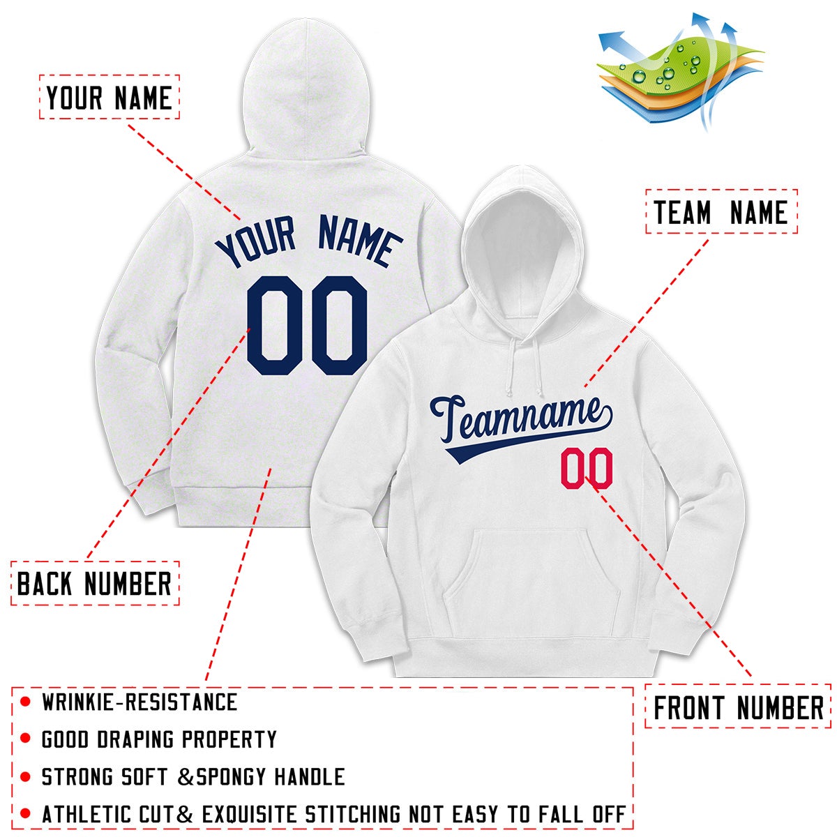 Custom White Classic Style Sweatshirt Fashion Hoodie Uniform| KXKSHOP