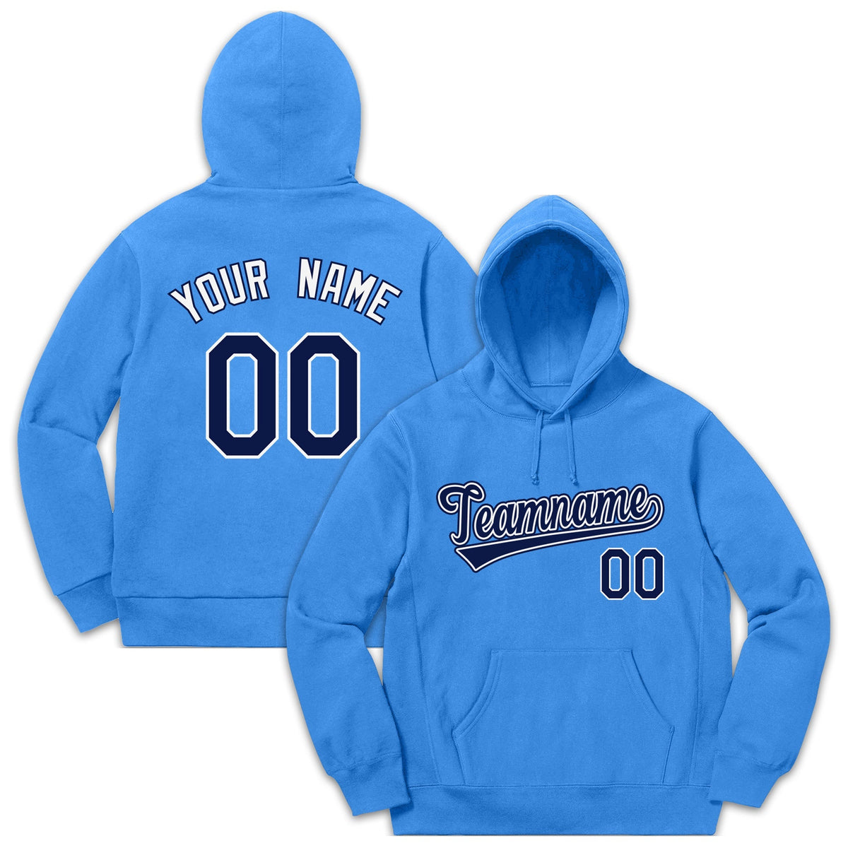Custom Light Blue Navy-White Classic Style Sweatshirt Fashion Hoodie Uniform| KXKSHOP