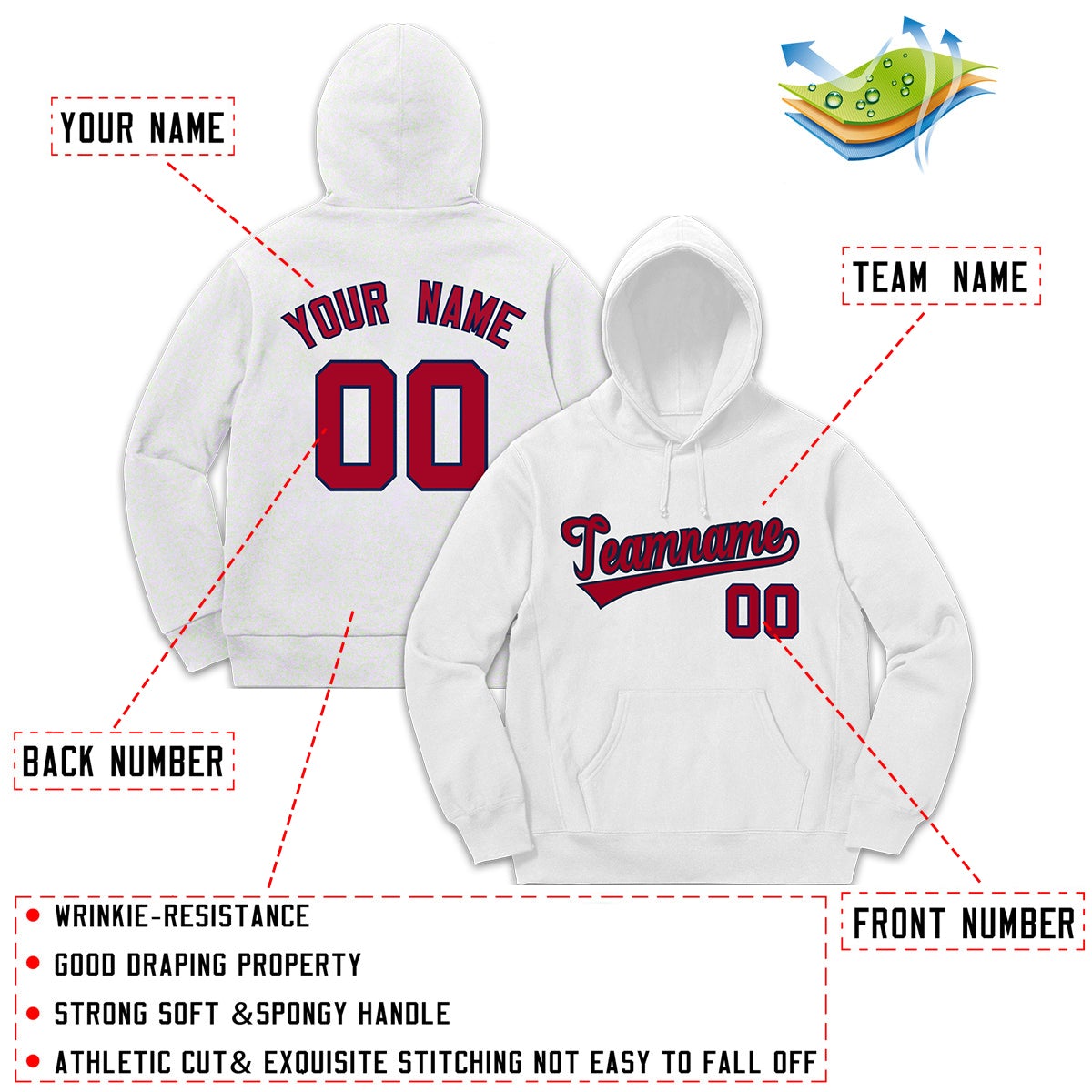 Custom White Classic Style Sweatshirt Fashion Hoodie Uniform| KXKSHOP