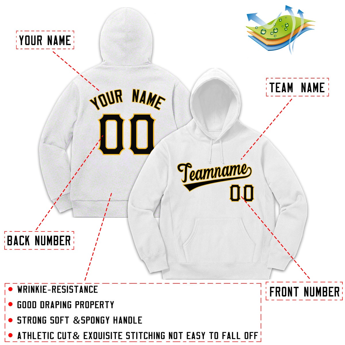 Custom White Classic Style Sweatshirt Fashion Hoodie Uniform| KXKSHOP