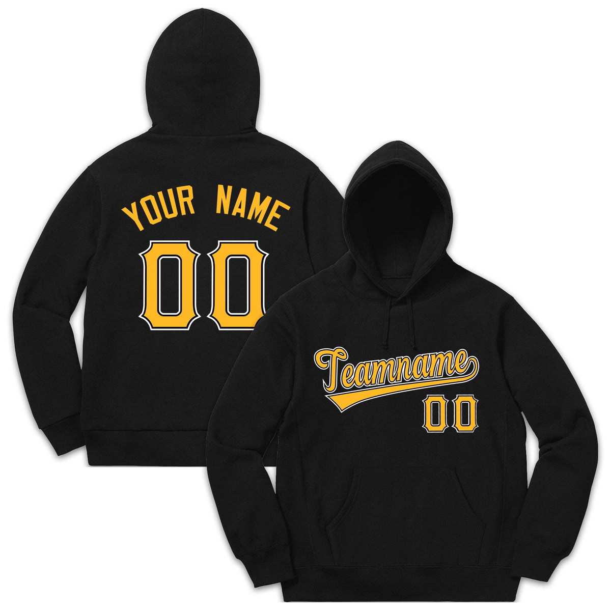 Custom Black Yellow White Classic Style Sweatshirt Fashion Hoodie Uniform| KXKSHOP