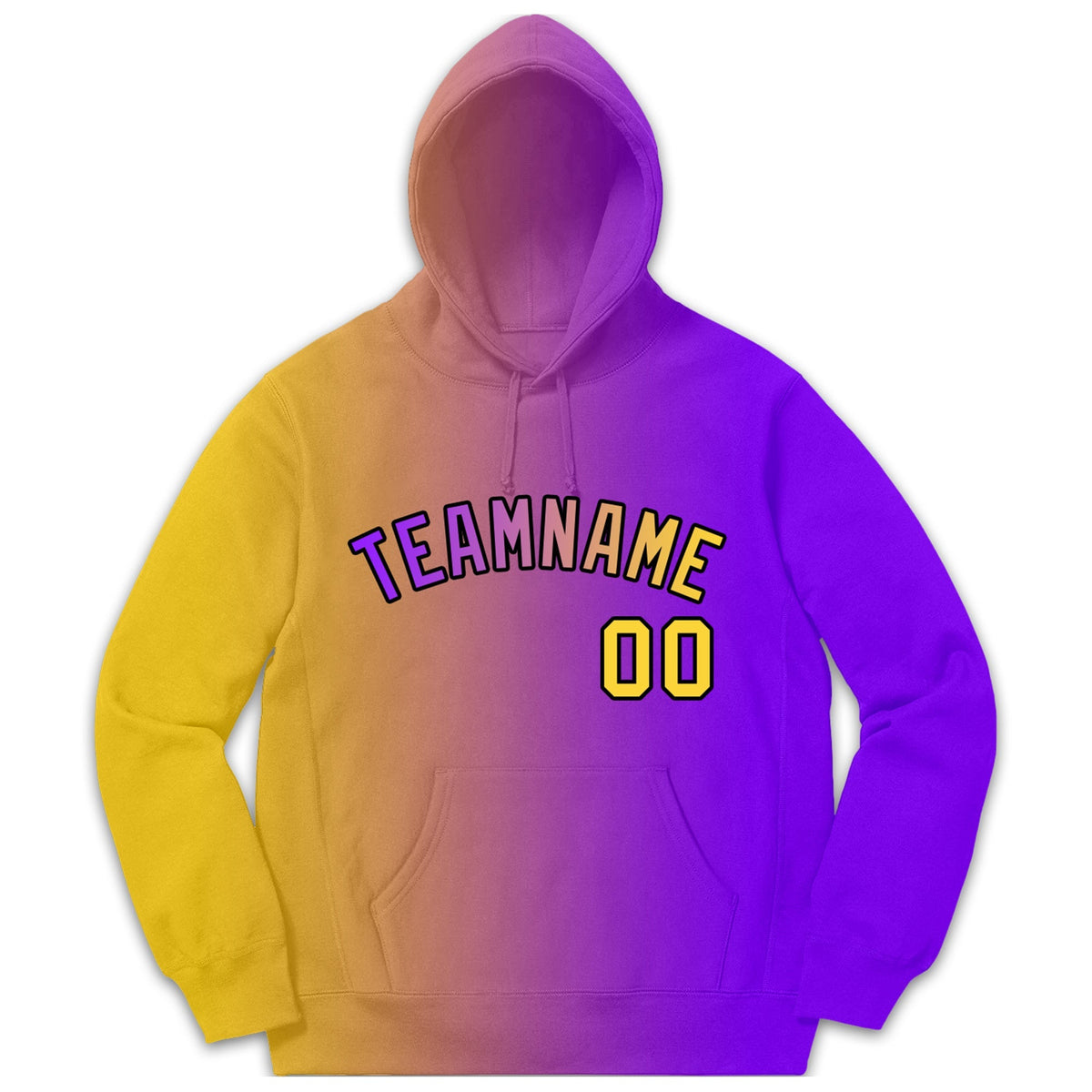 Custom Orange Purple Gradient Fashion Casual Pullover Sweatshirt Hoodie| KXKSHOP