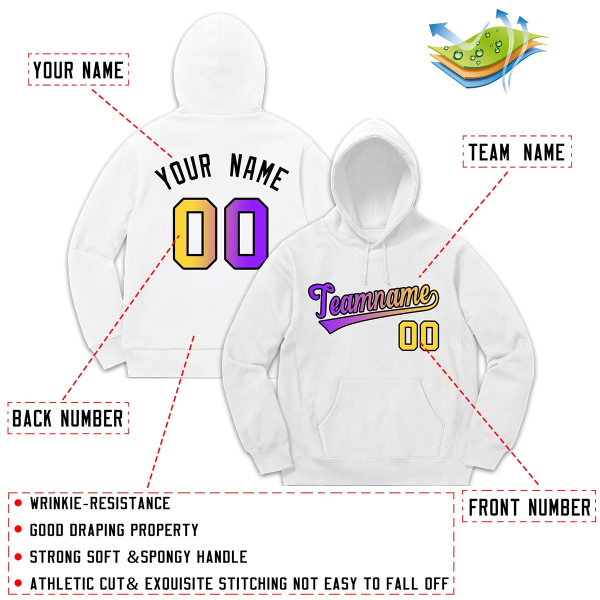 Custom White Classic Style Sweatshirt Fashion Hoodie Uniform| KXKSHOP