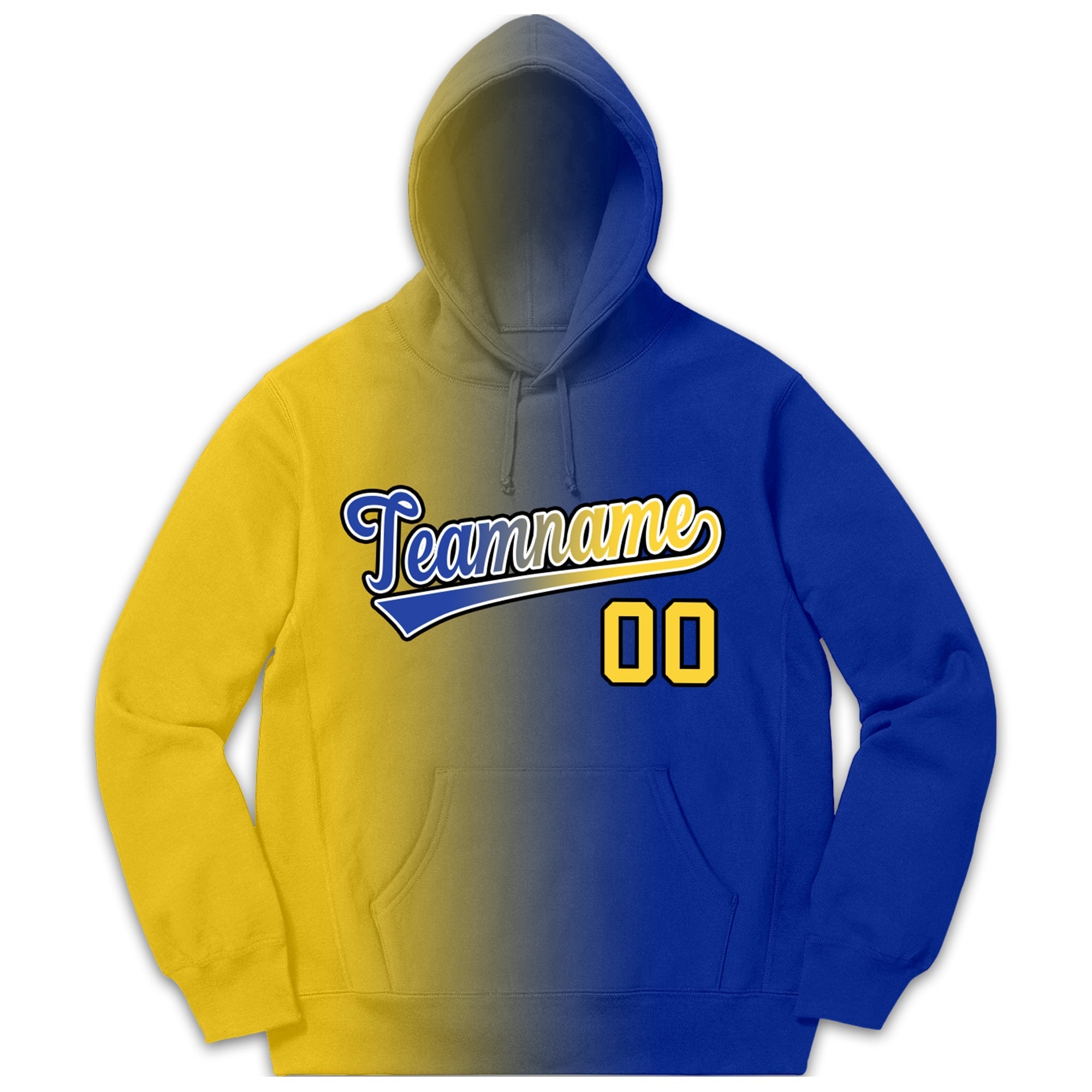 Custom Yellow Royal Gradient Fashion Casual Pullover Hoodie| KXKSHOP