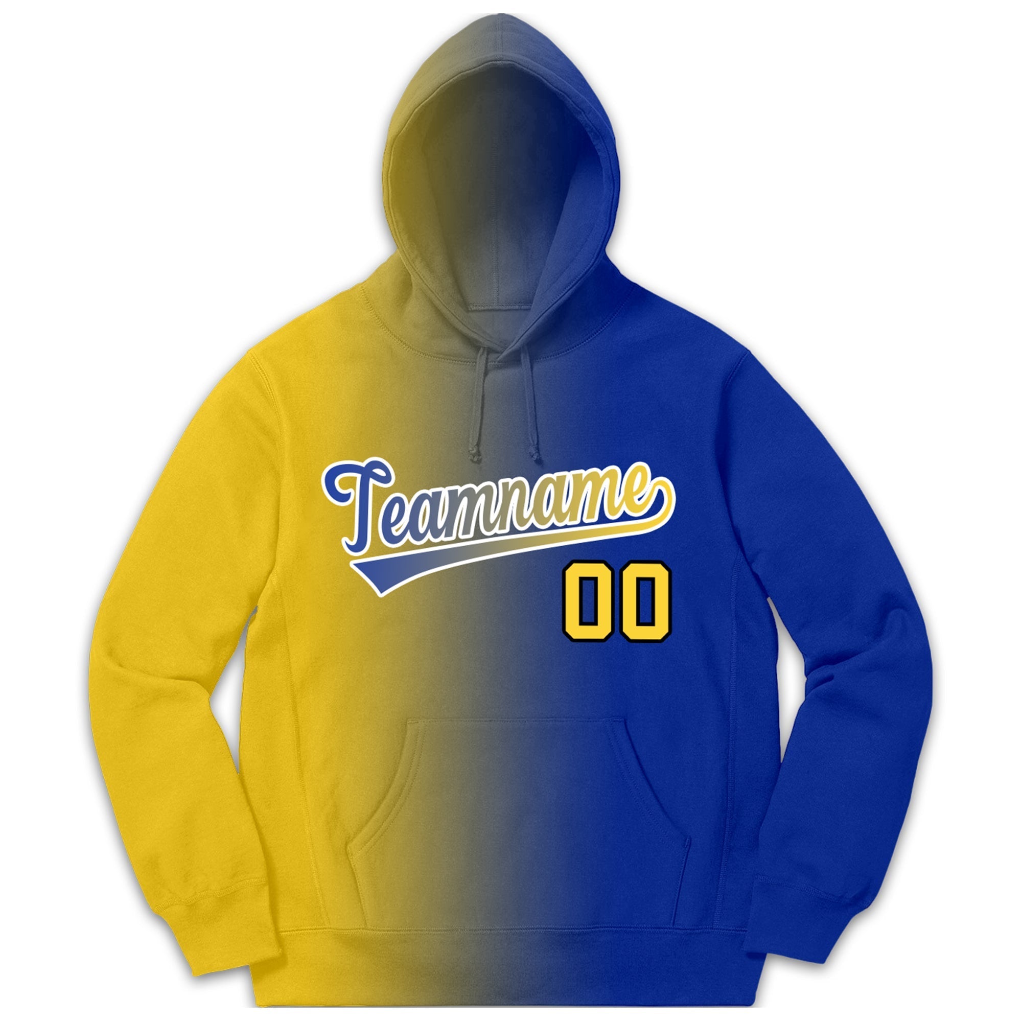 Custom Yellow Royal Gradient FashionCasual Pullover Hoodie| KXKSHOP