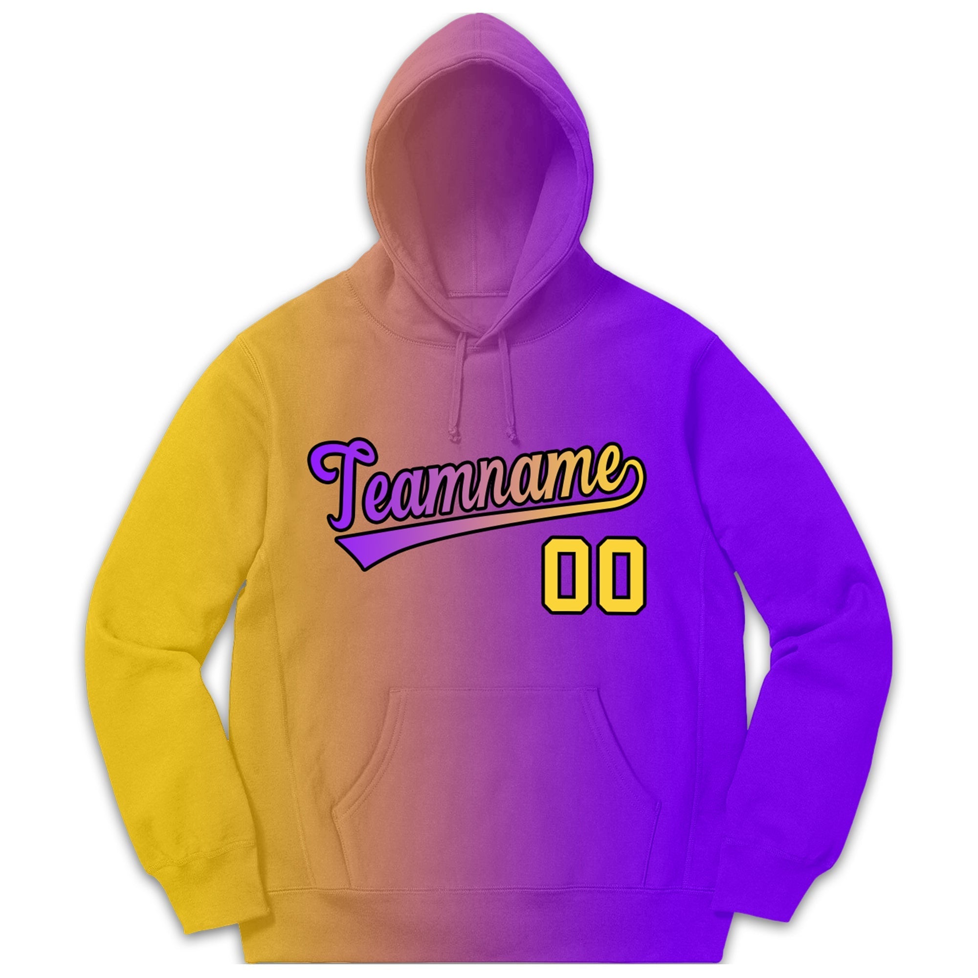 Custom Orange Purple Gradient Fashion Casual Pullover Sweatshirt Hoodie| KXKSHOP