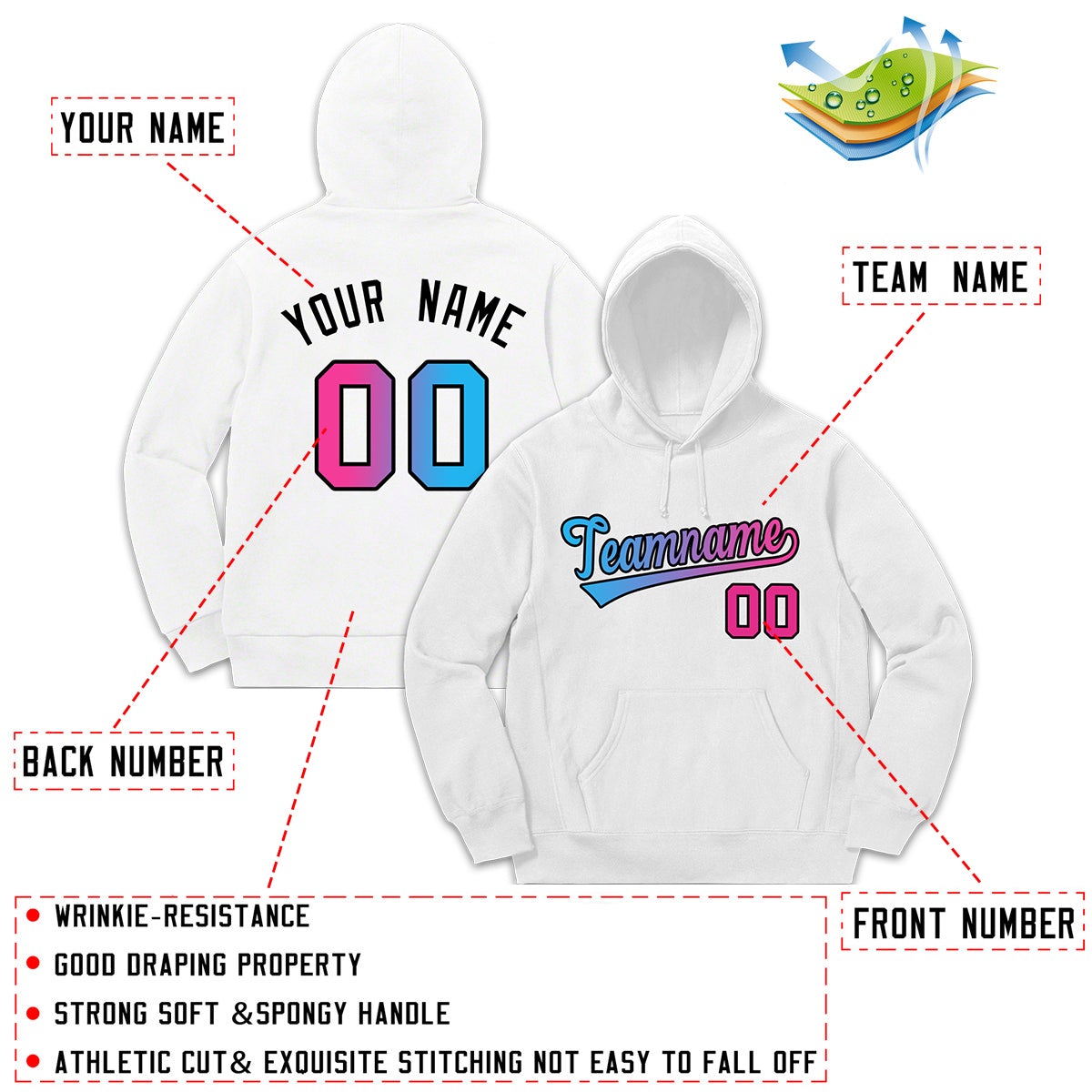 Custom White Classic Style Sweatshirt Fashion Hoodie Uniform| KXKSHOP