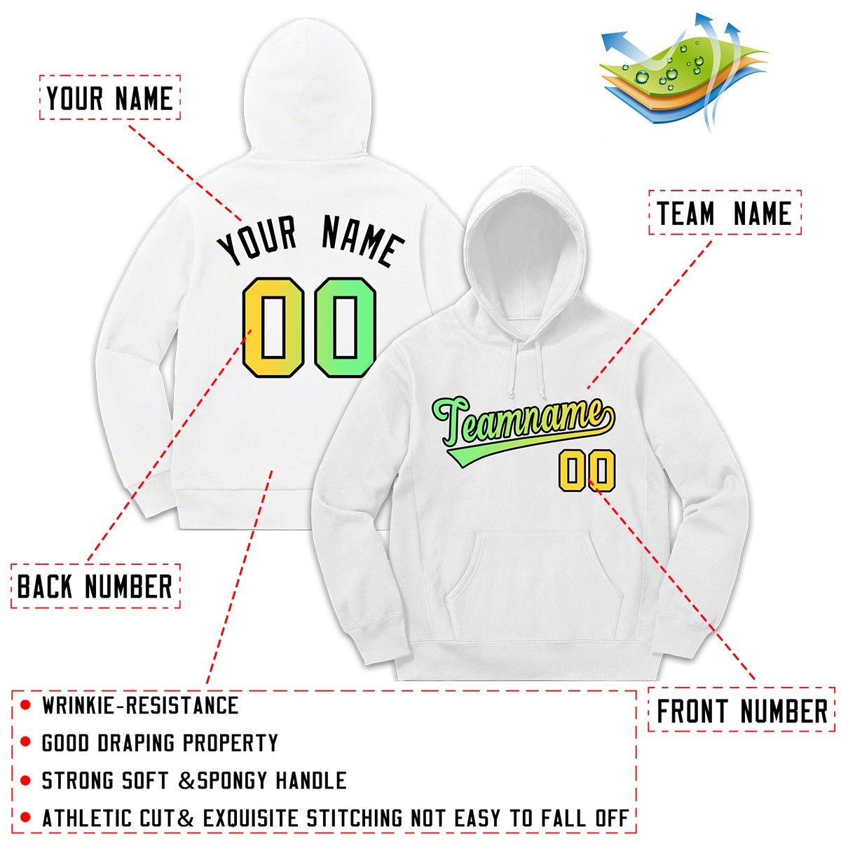 Custom White Classic Style Sweatshirt Fashion Hoodie Uniform| KXKSHOP