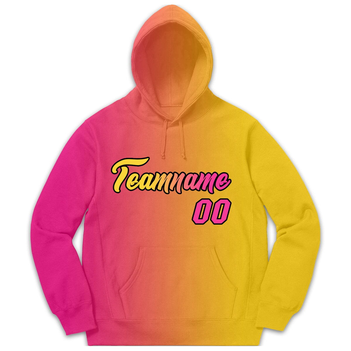 Custom Pink Yellow Gradient Fashion Casual Pullover Sweatshirt Hoodie| KXKSHOP