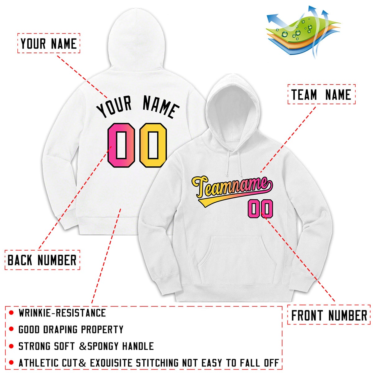 Custom White Classic Style Sweatshirt Fashion Hoodie Uniform| KXKSHOP