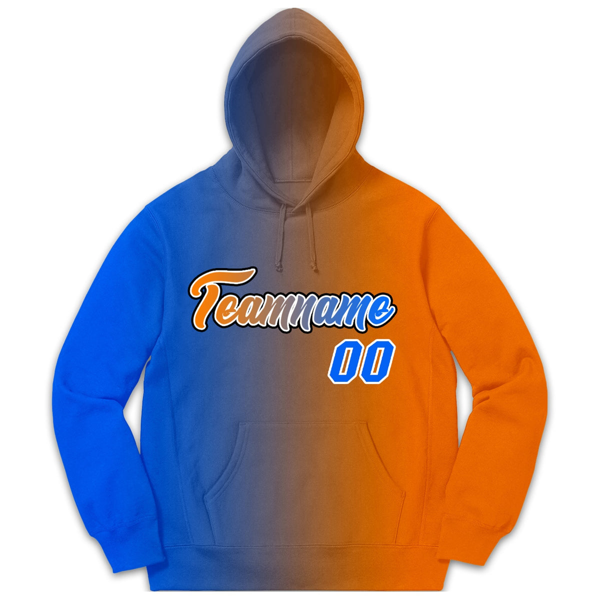 Custom Stitched Sportwear Royal Orange Gradient Fashion Casual Pullover Hoodie| KXKSHOP