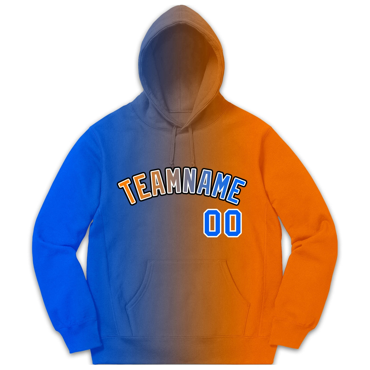 Custom Stitched Sportwear Royal Orange Gradient Fashion Casual Pullover Hoodie| KXKSHOP