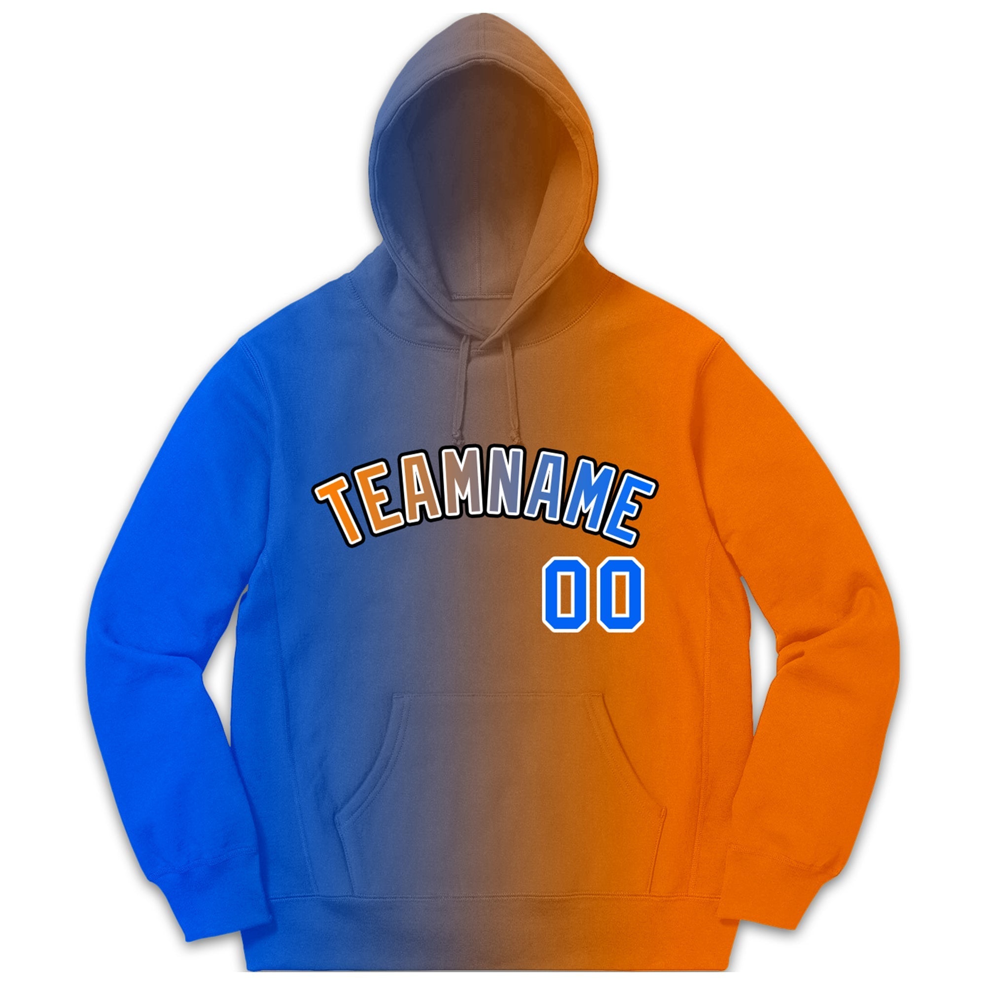 Custom Stitched Sportwear Royal Orange Gradient Fashion Casual Pullover Hoodie| KXKSHOP