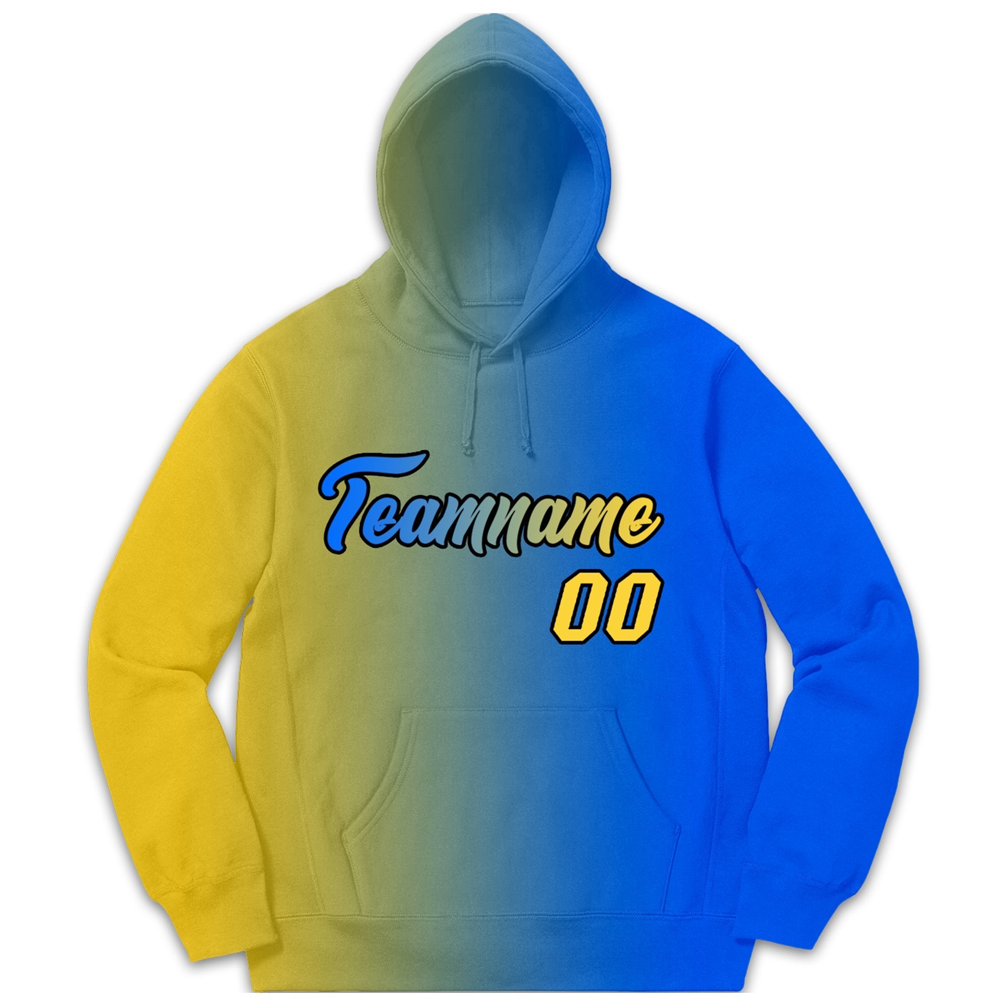 Custom Stitched Sportwear Yellow Royal Gradient Fashion Casual Pullover Hoodie| KXKSHOP