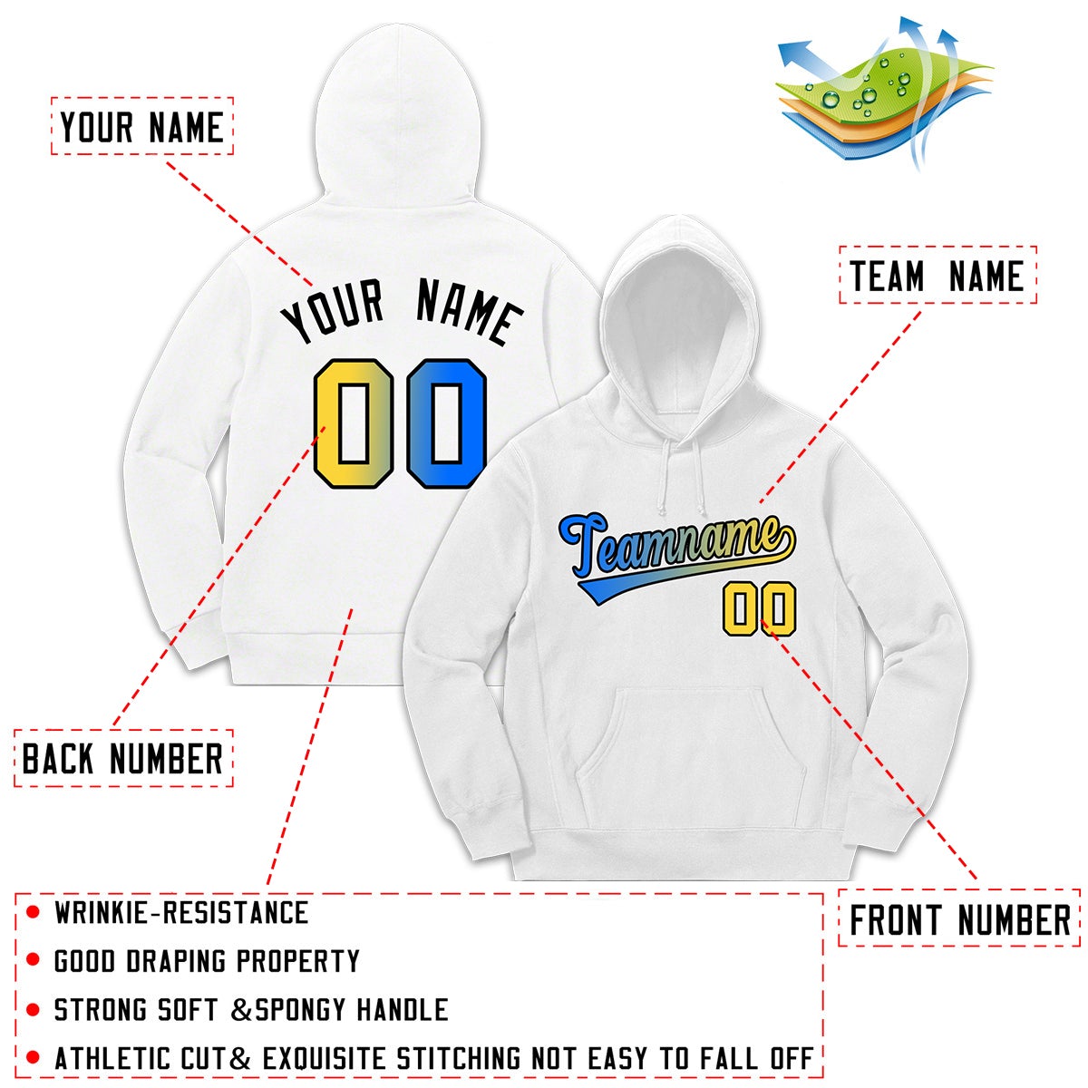 Custom White Classic Style Sweatshirt Fashion Hoodie Uniform| KXKSHOP