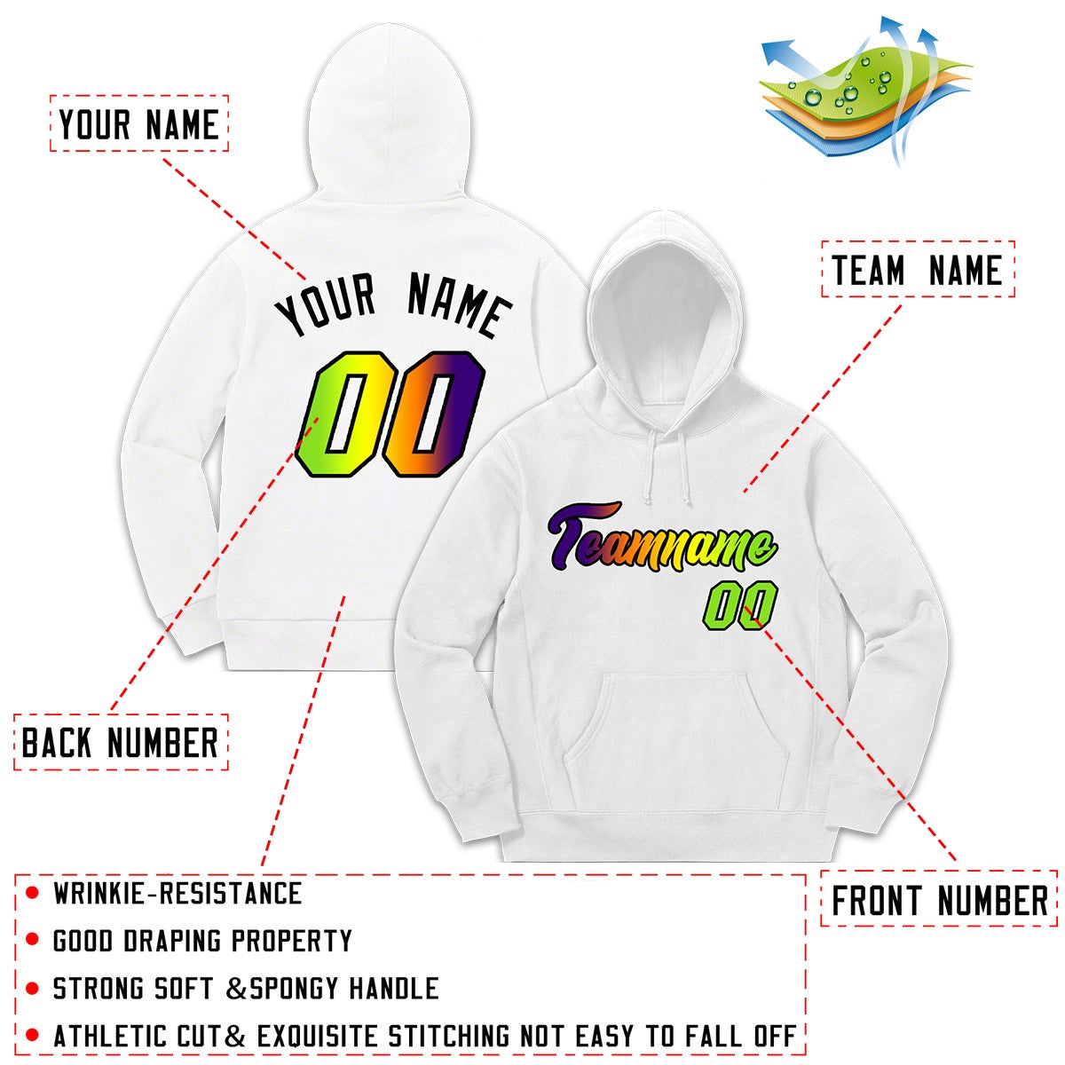 Custom White Classic Style Sweatshirt Fashion Hoodie Uniform| KXKSHOP