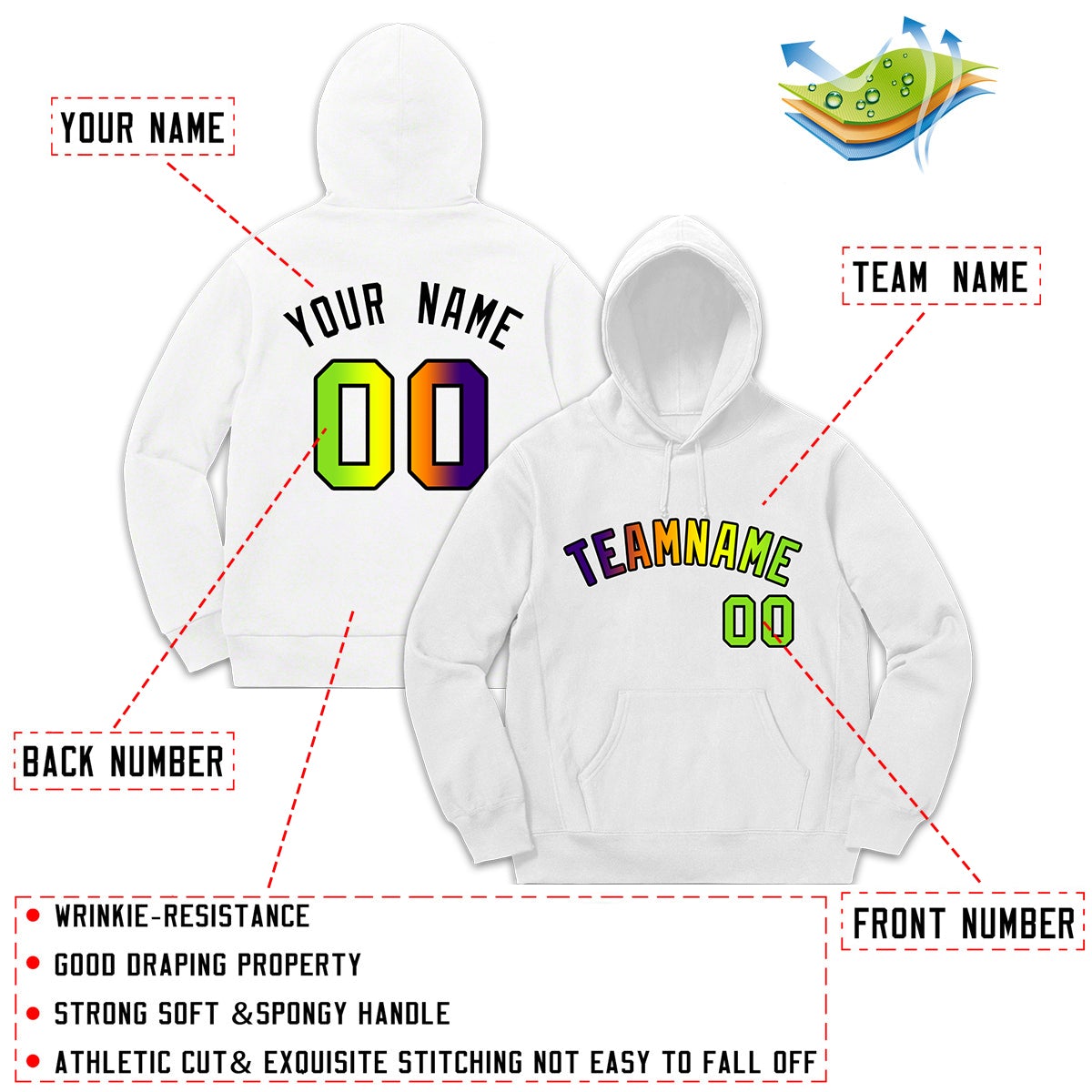 Custom White Classic Style Sweatshirt Fashion Hoodie Uniform| KXKSHOP
