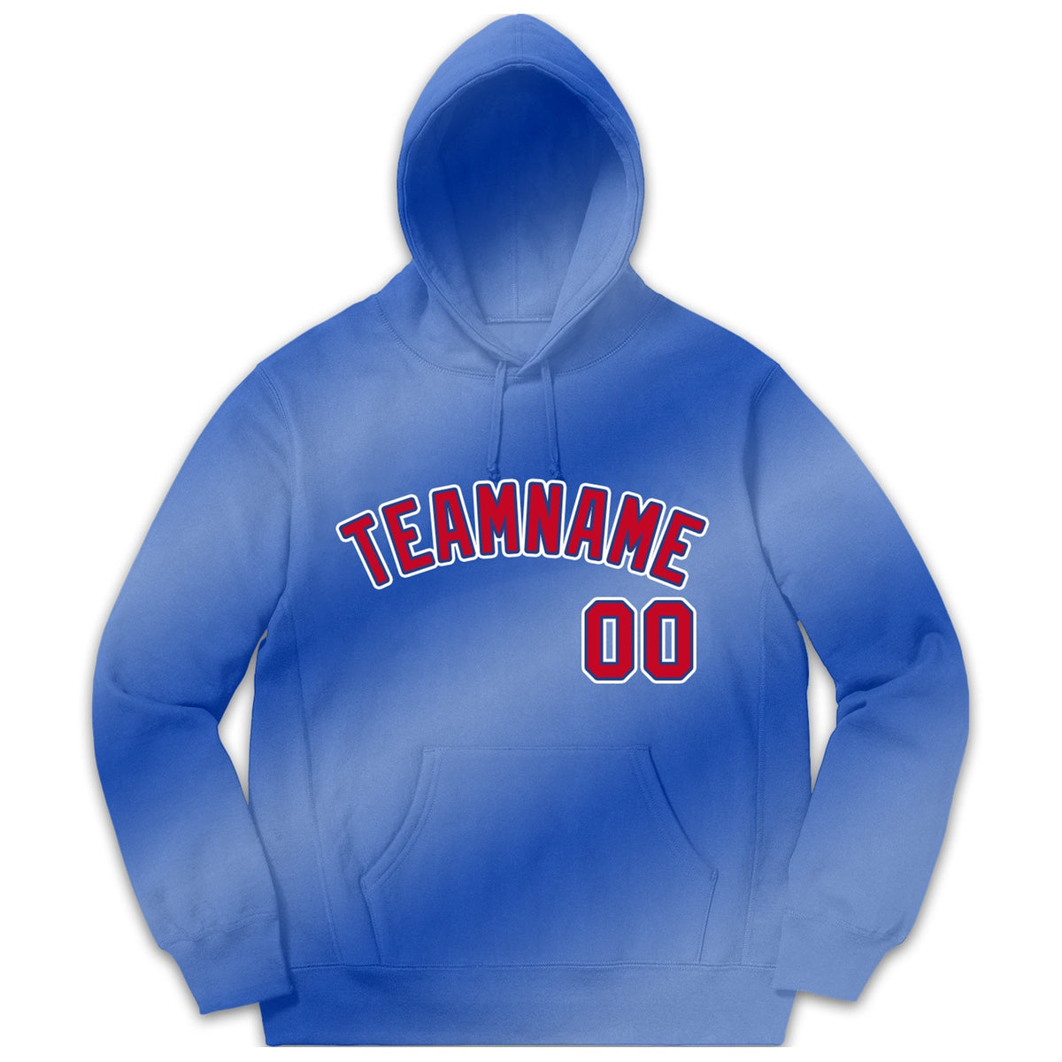 Custom Light Blue Gradient Fashion Casual Pullover Hoodie| KXKSHOP