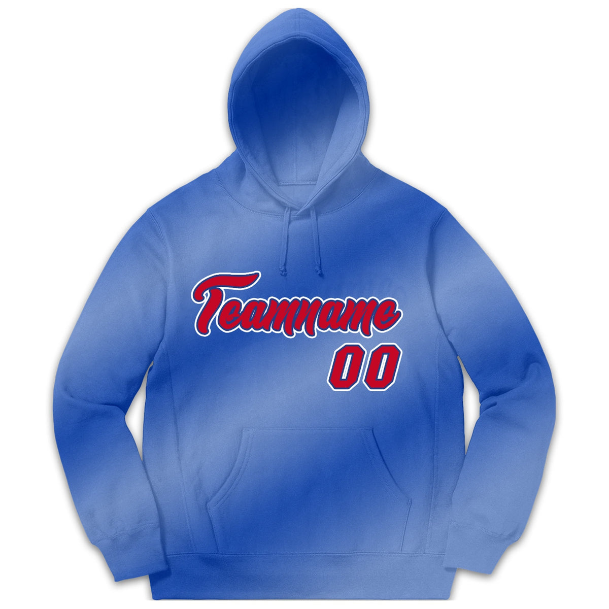 Custom Light Blue Gradient Fashion Casual Pullover Hoodie| KXKSHOP