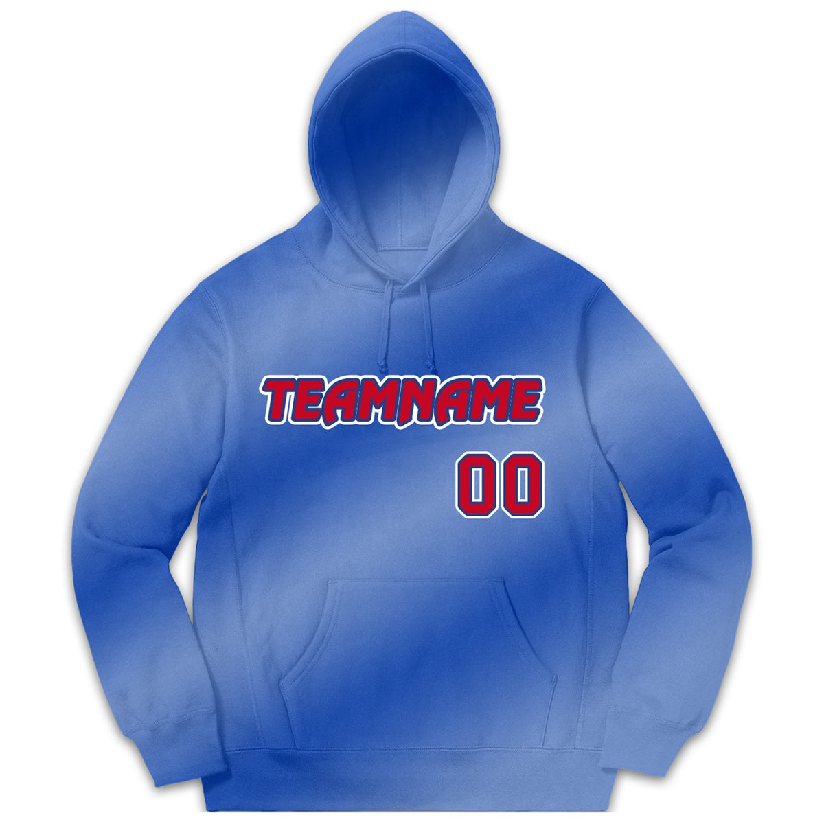 Custom Light Blue Gradient Fashion Casual Pullover Hoodie| KXKSHOP