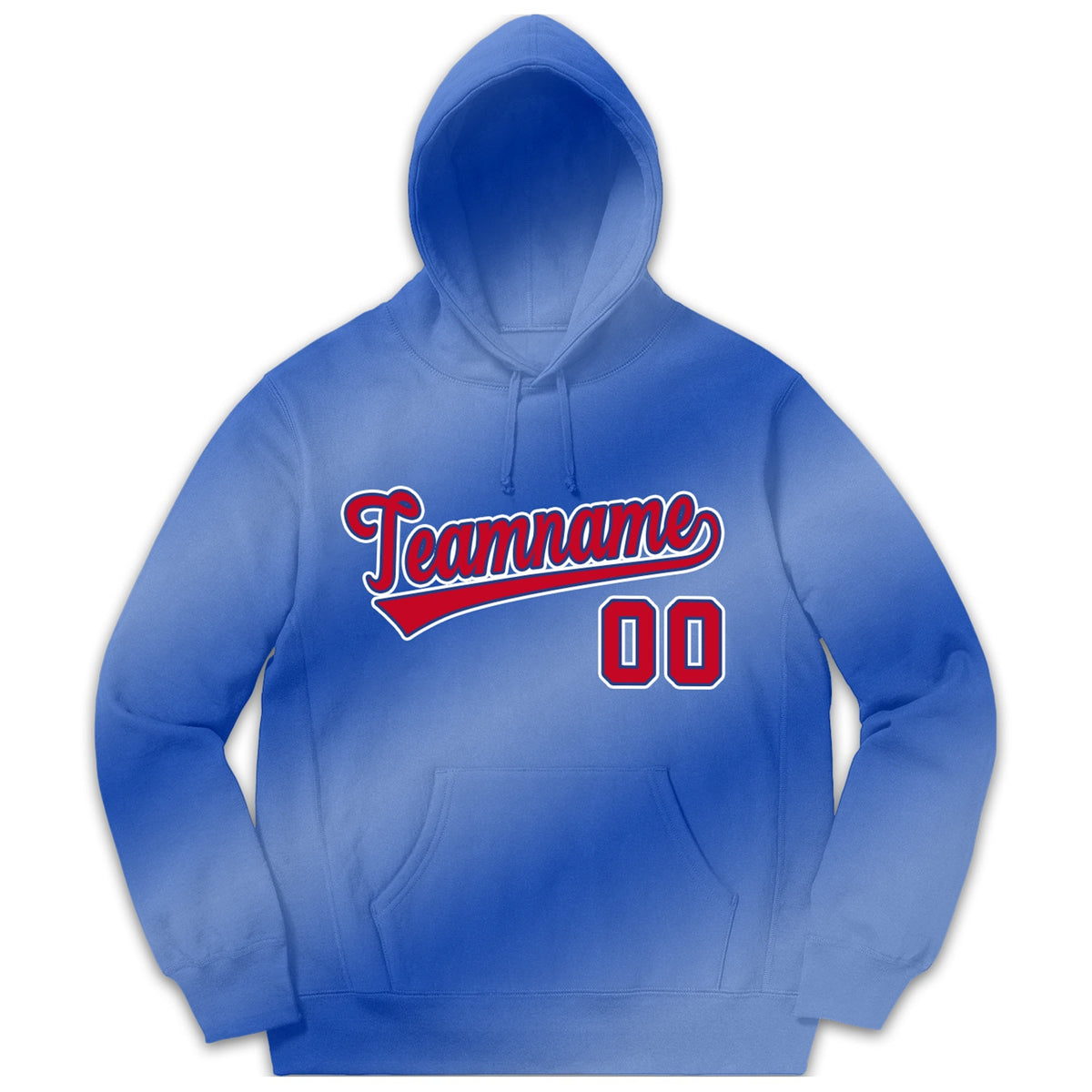 Custom Light Blue Gradient Fashion Casual Pullover Hoodie| KXKSHOP