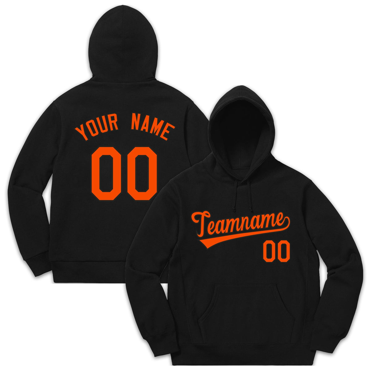 Custom Black Orange Classic Style Sweatshirt Fashion Hoodie Uniform| KXKSHOP