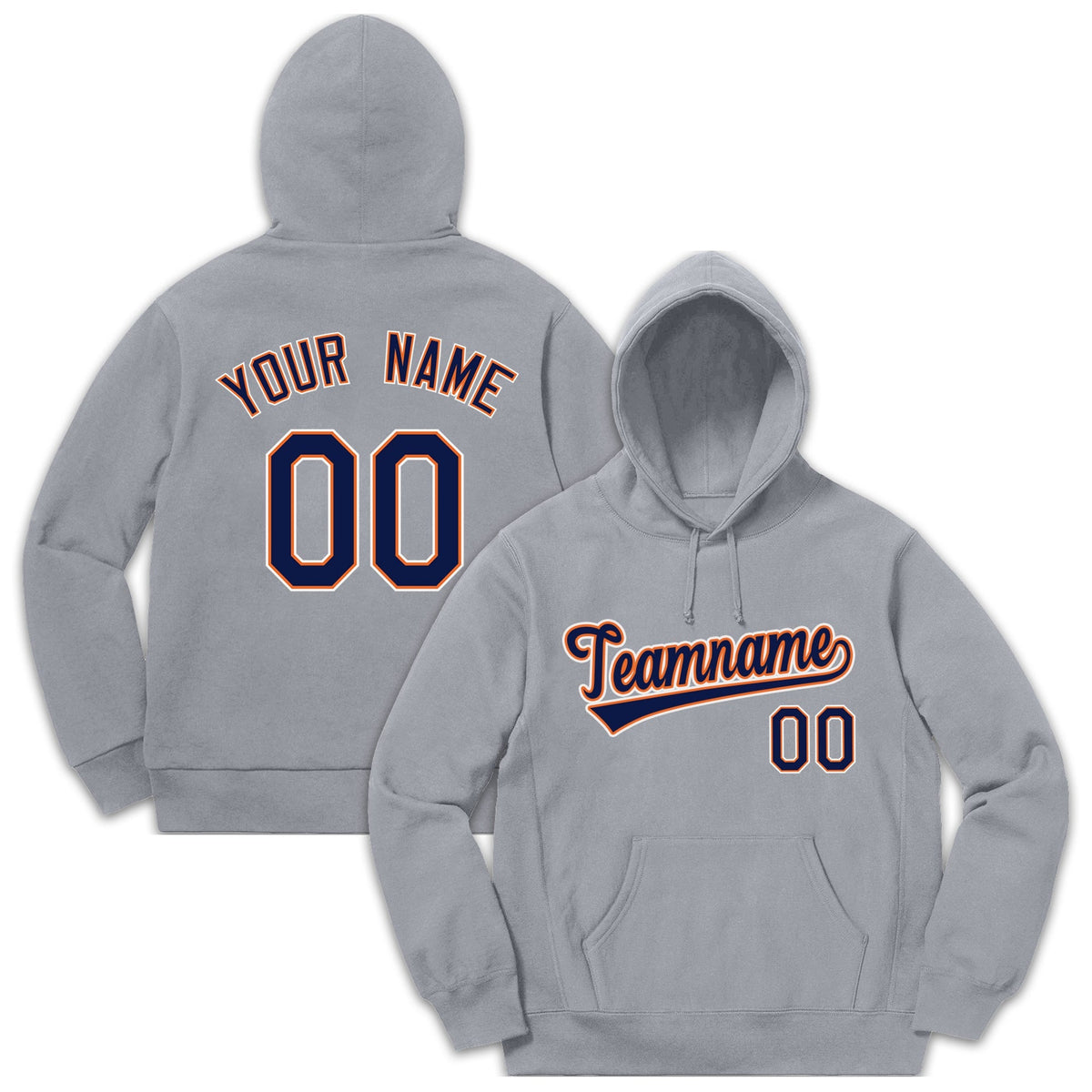 Custom Gray Royal-Orange Mens Classic Style Sweatshirt Fashion Hoodie Uniform| KXKSHOP