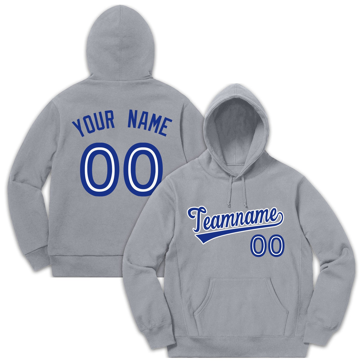 Custom Gray Royal-White Classic Style Sweatshirt Fashion Hoodie Uniform| KXKSHOP