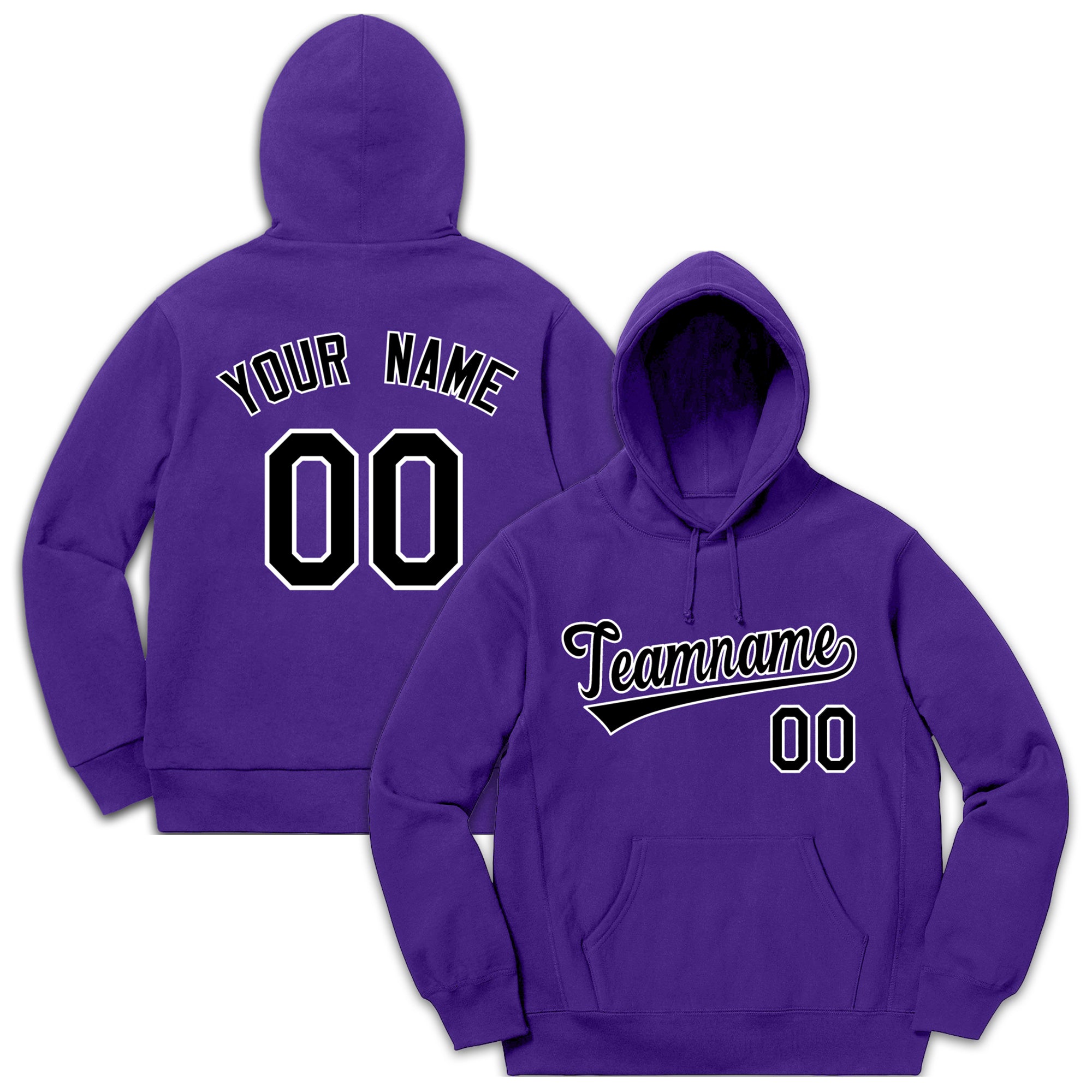 Custom Purple Black-White Classic Style Pullover Fashion Hoodie Uniform| KXKSHOP