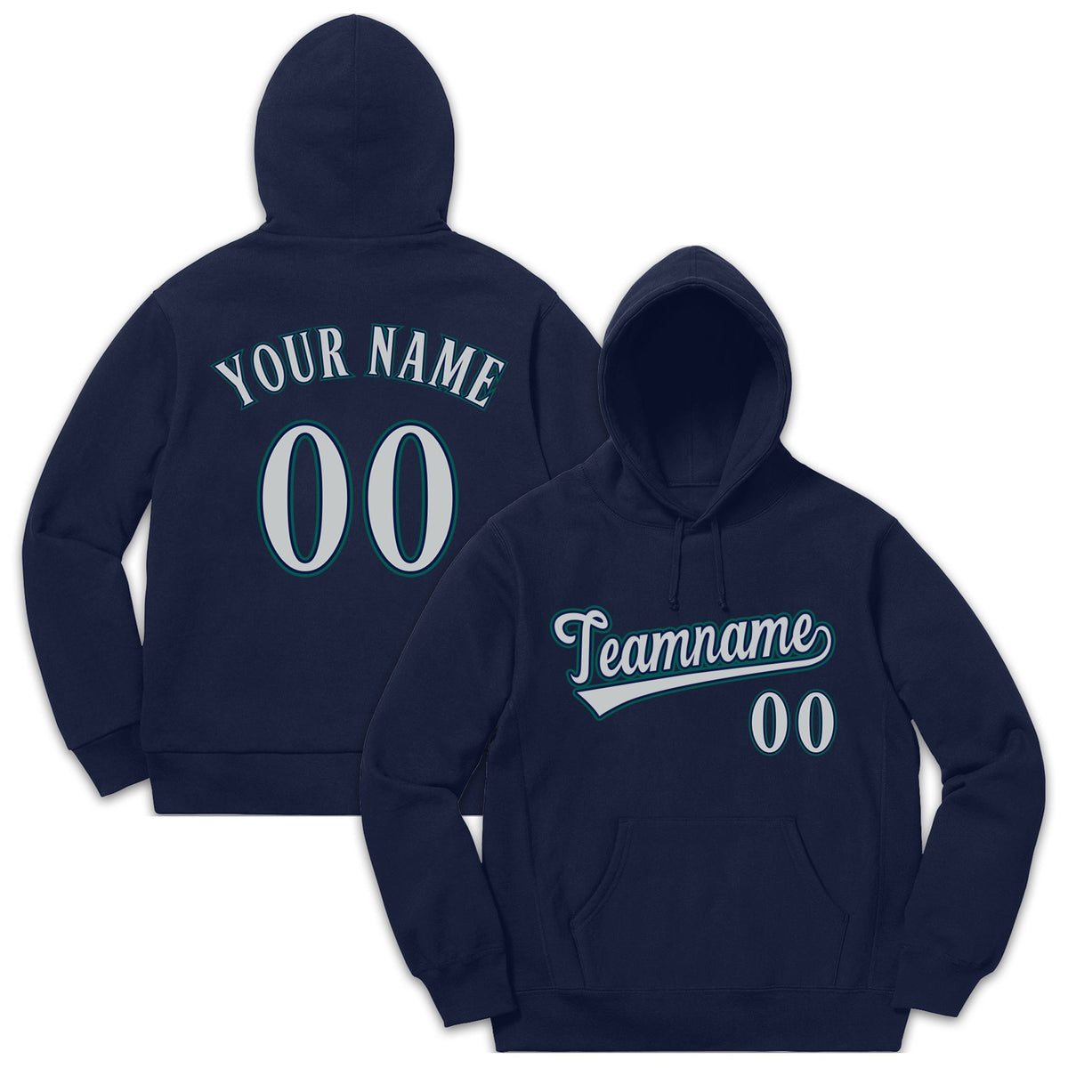 Custom Navy Aqua-Gray Classic Style Sweatshirt Fashion Hoodie Uniform| KXKSHOP