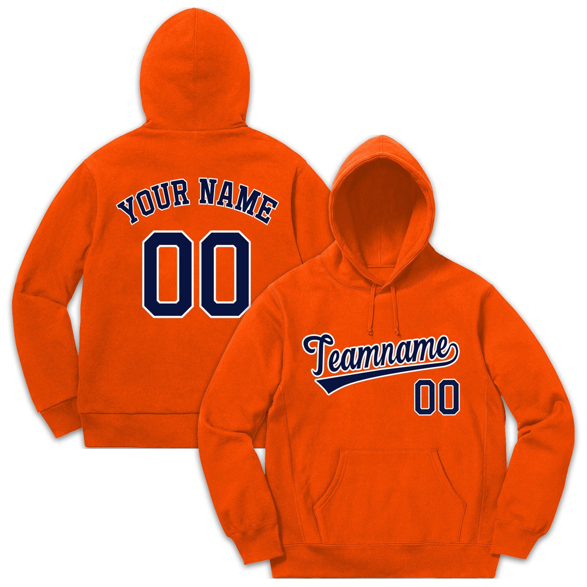 Custom Orange Navy-White Sports Classic Style Pullover Fashion Hoodie Uniform| KXKSHOP