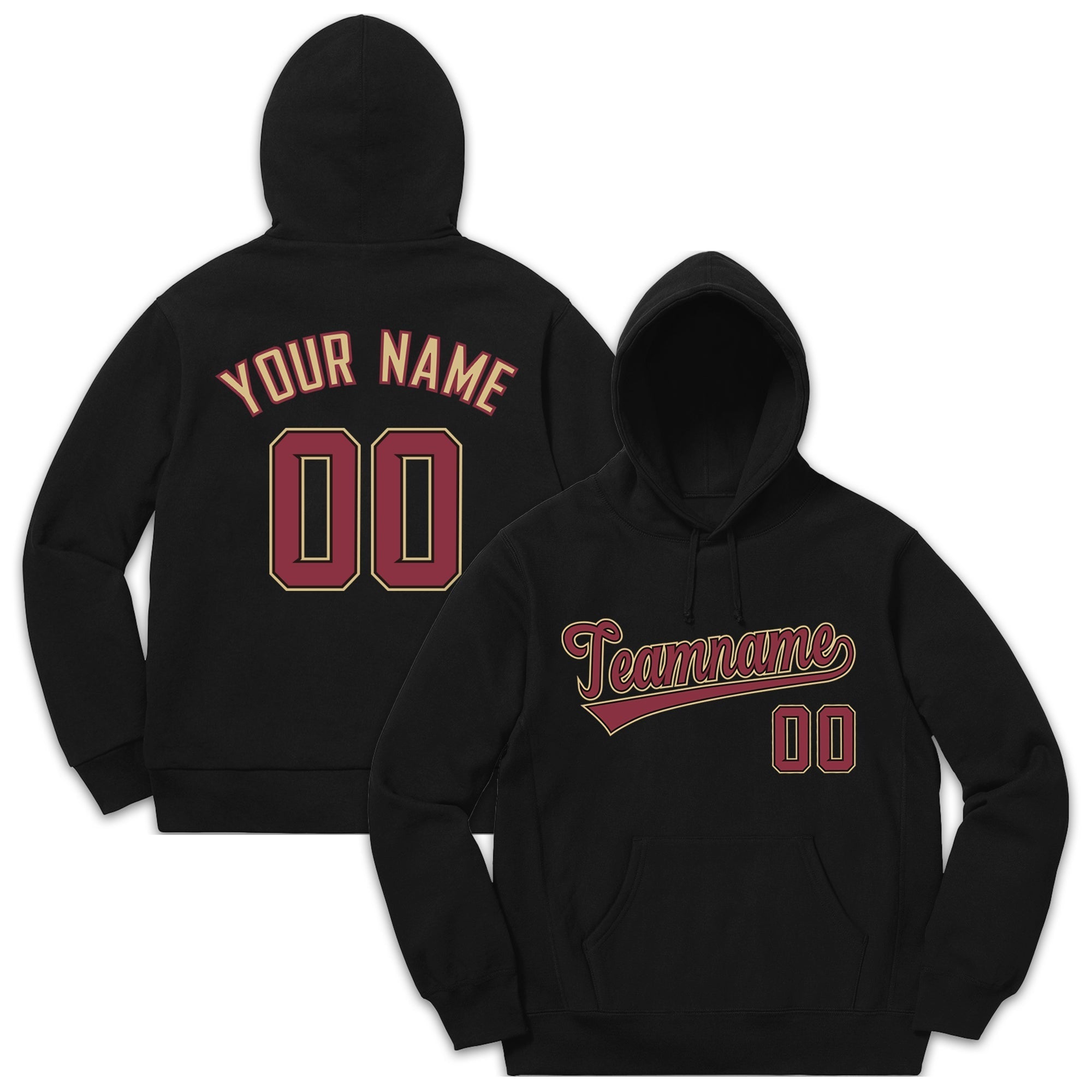 Custom Black Cardinal-Old Gold Classic Style Sweatshirt Fashion Hoodie Uniform| KXKSHOP