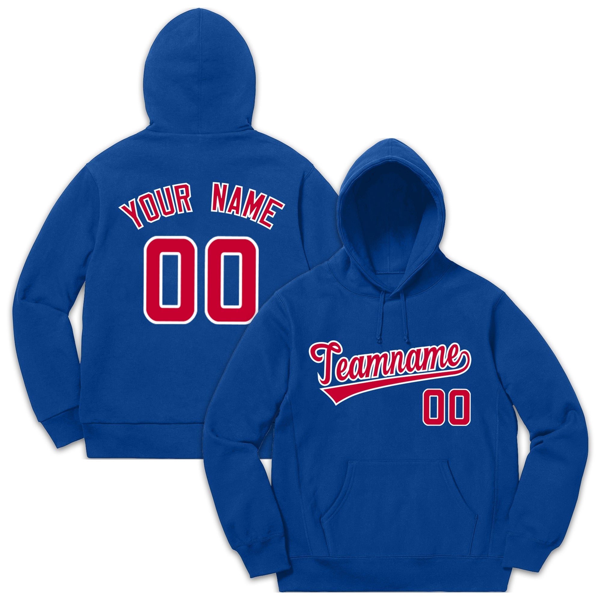 Custom Royal Red-White Classic Style Pullover Fashion Hoodie| KXKSHOP