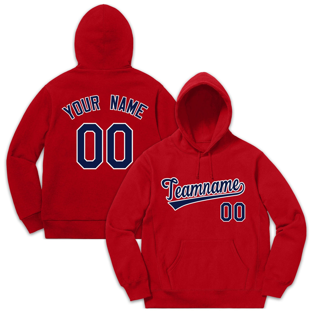Custom Red Navy-White Classic Style Pullover Fashion Hoodie Uniform| KXKSHOP