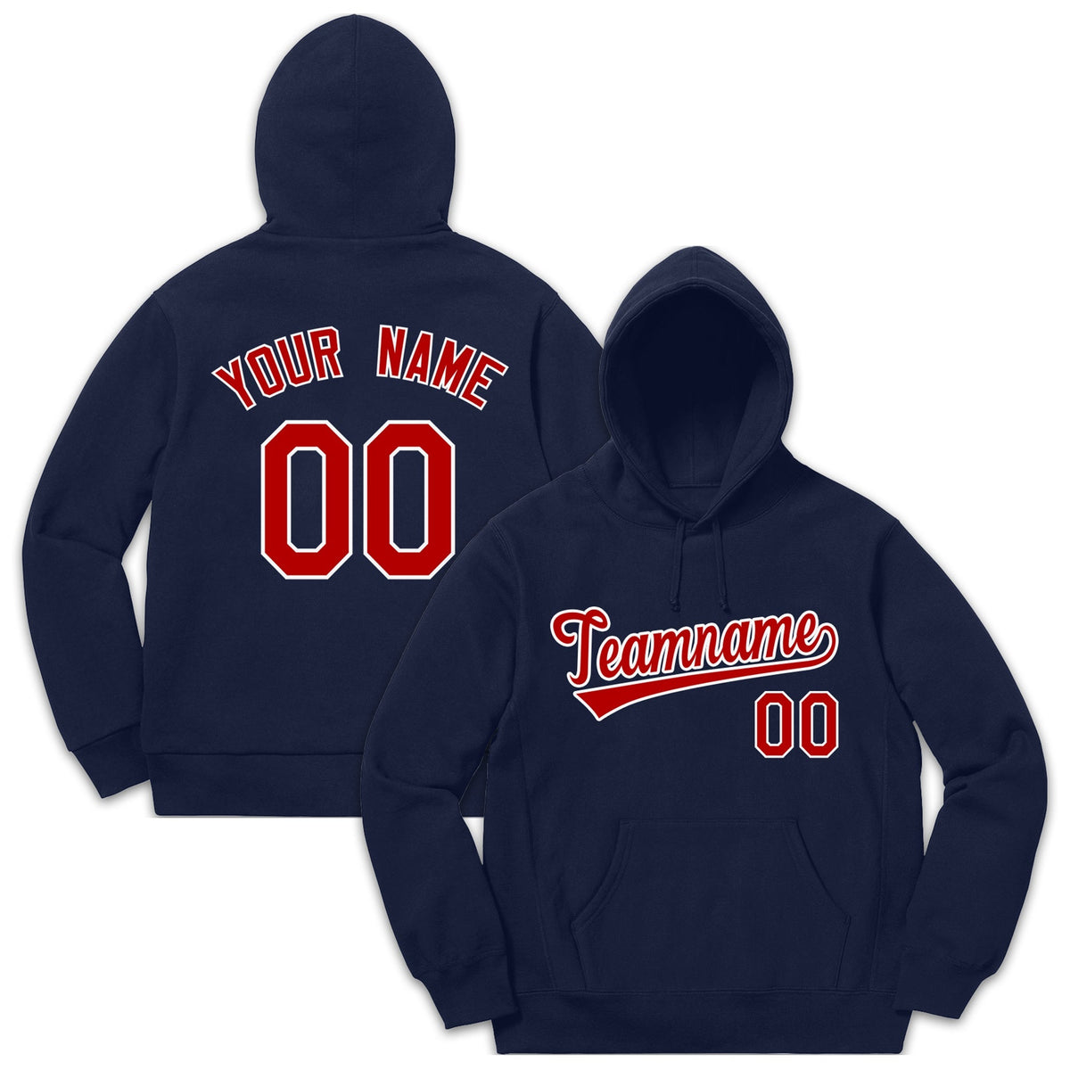 Custom Navy Red-White Classic Style Sweatshirt Fashion Hoodie Uniform| KXKSHOP
